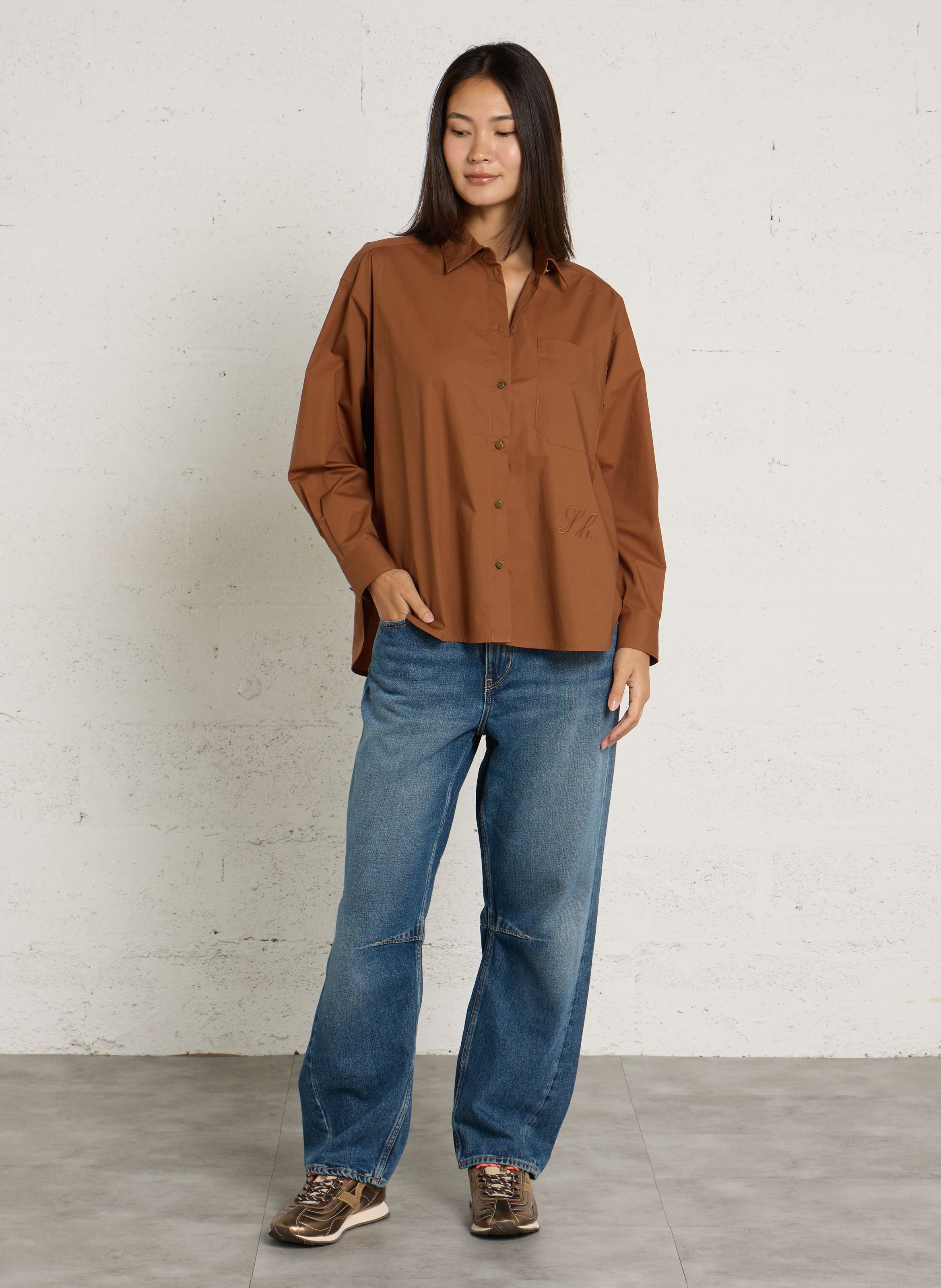 Weite Jeans, groß, Länge 34 LE TEMPS DES CERISES Blau