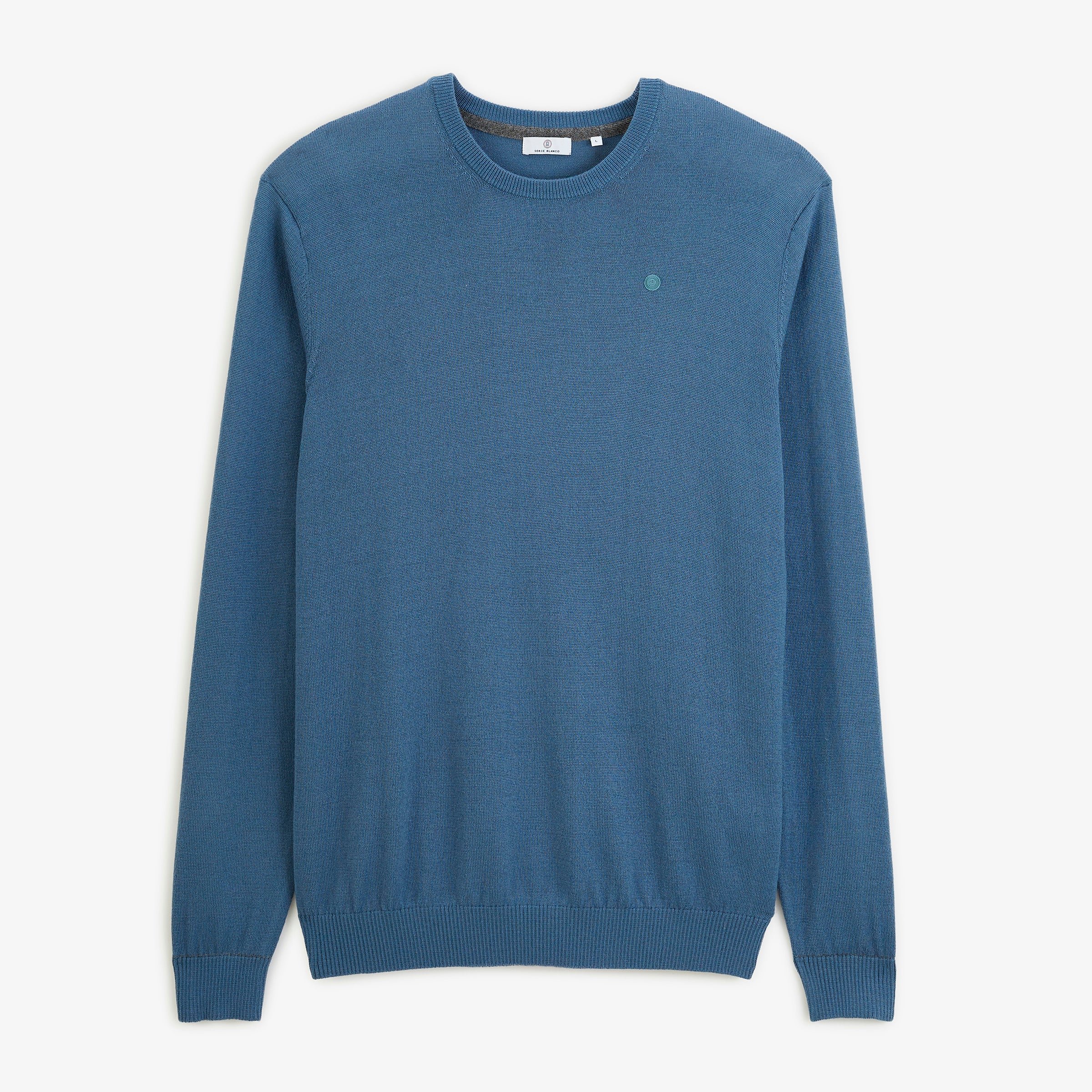 Essential Lupin Blue Crew-Neck Mao Sweater SERGE BLANCO Blue