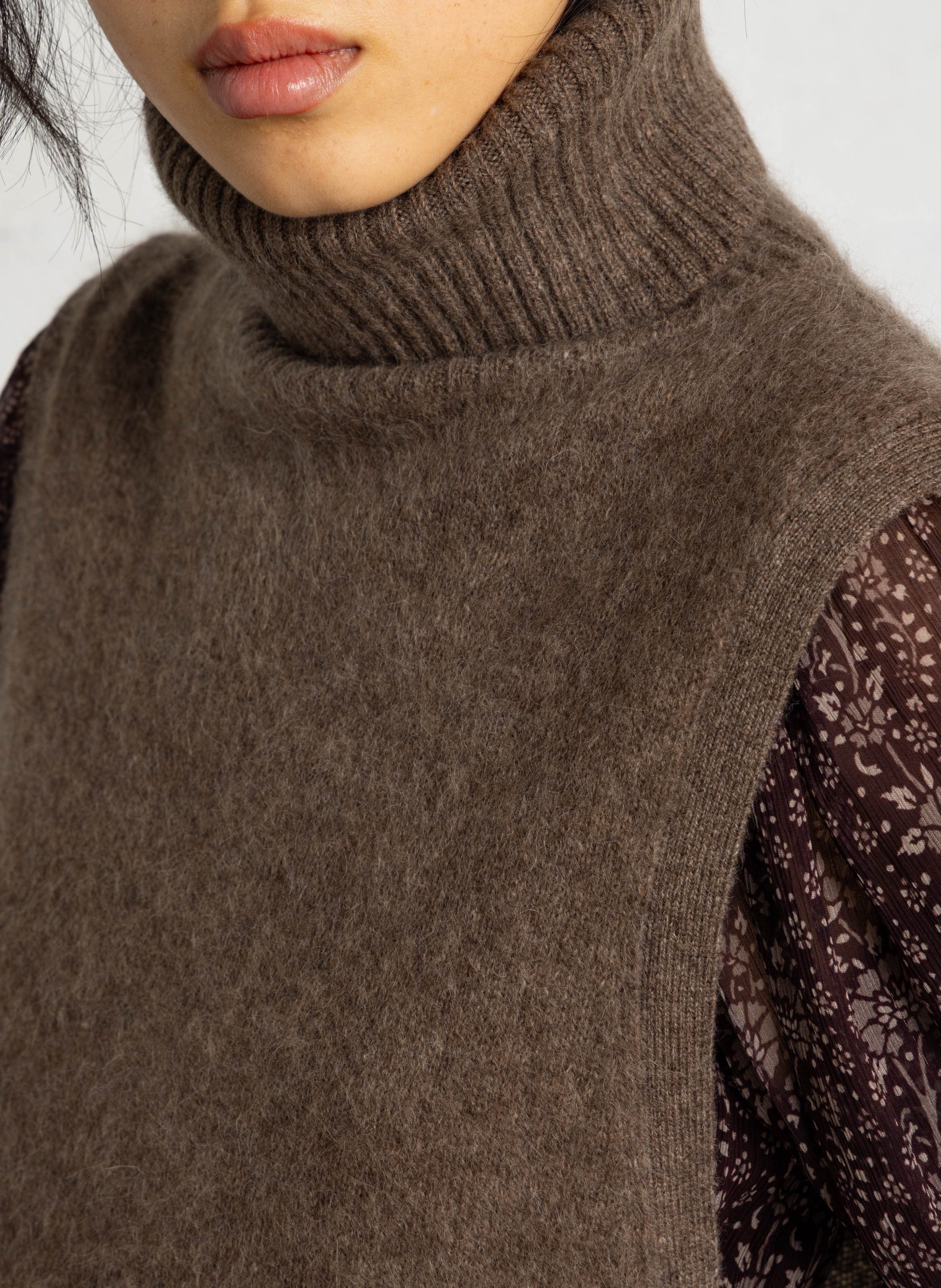 Pull droit en laine | Gris MAISON 123 Femme