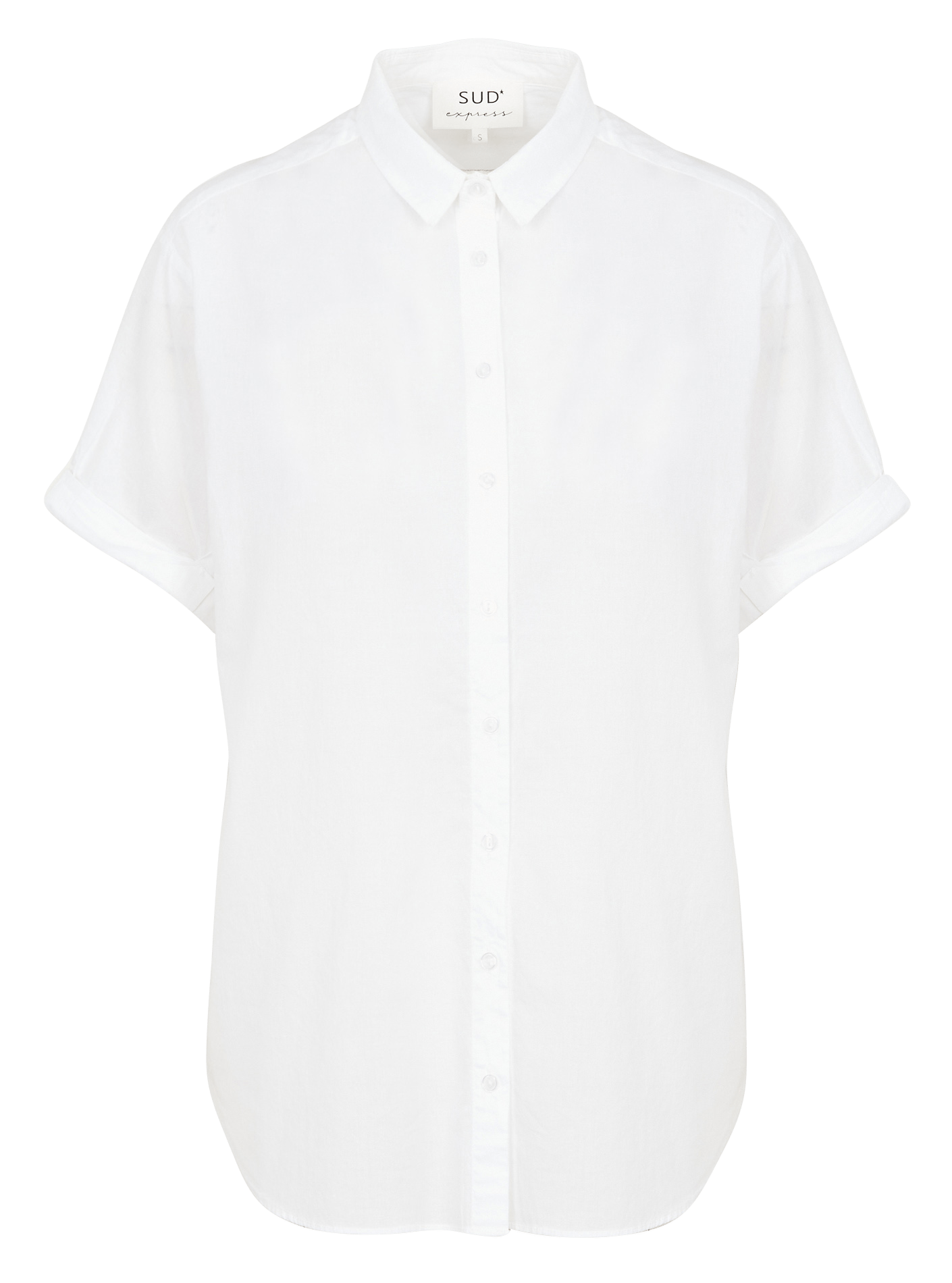 Katoenen blouse met klassieke kraag SUD EXPRESS Wit