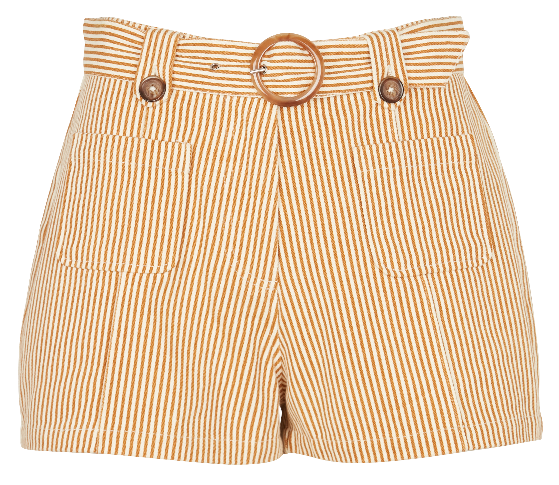 Gerade geschnittene Baumwollshorts mit Streifen EMILE ET IDA Beige
