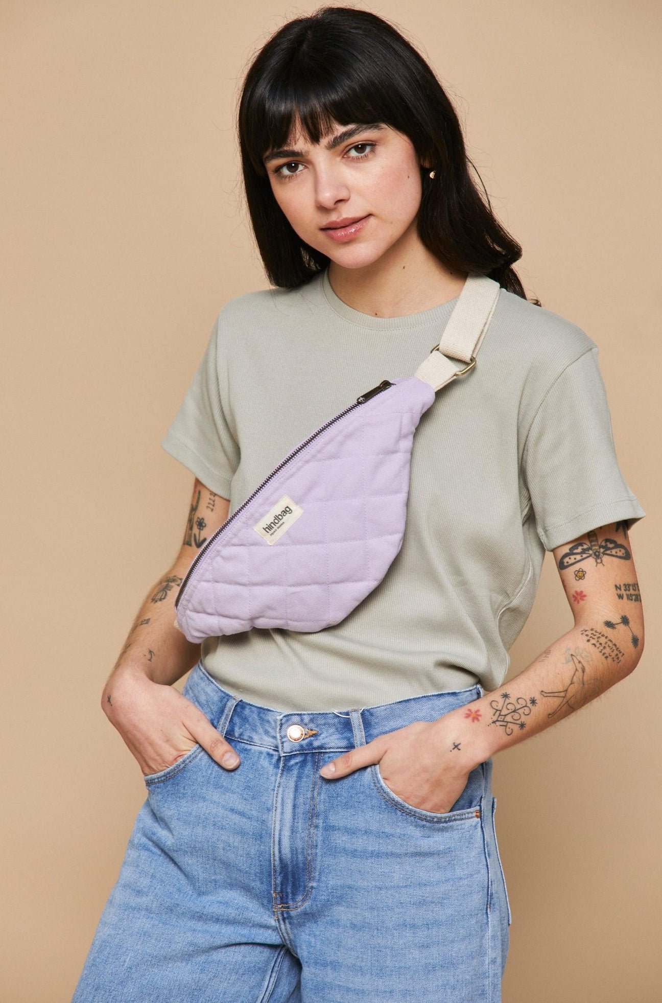 Cotton waist bag HINDBAG Purple