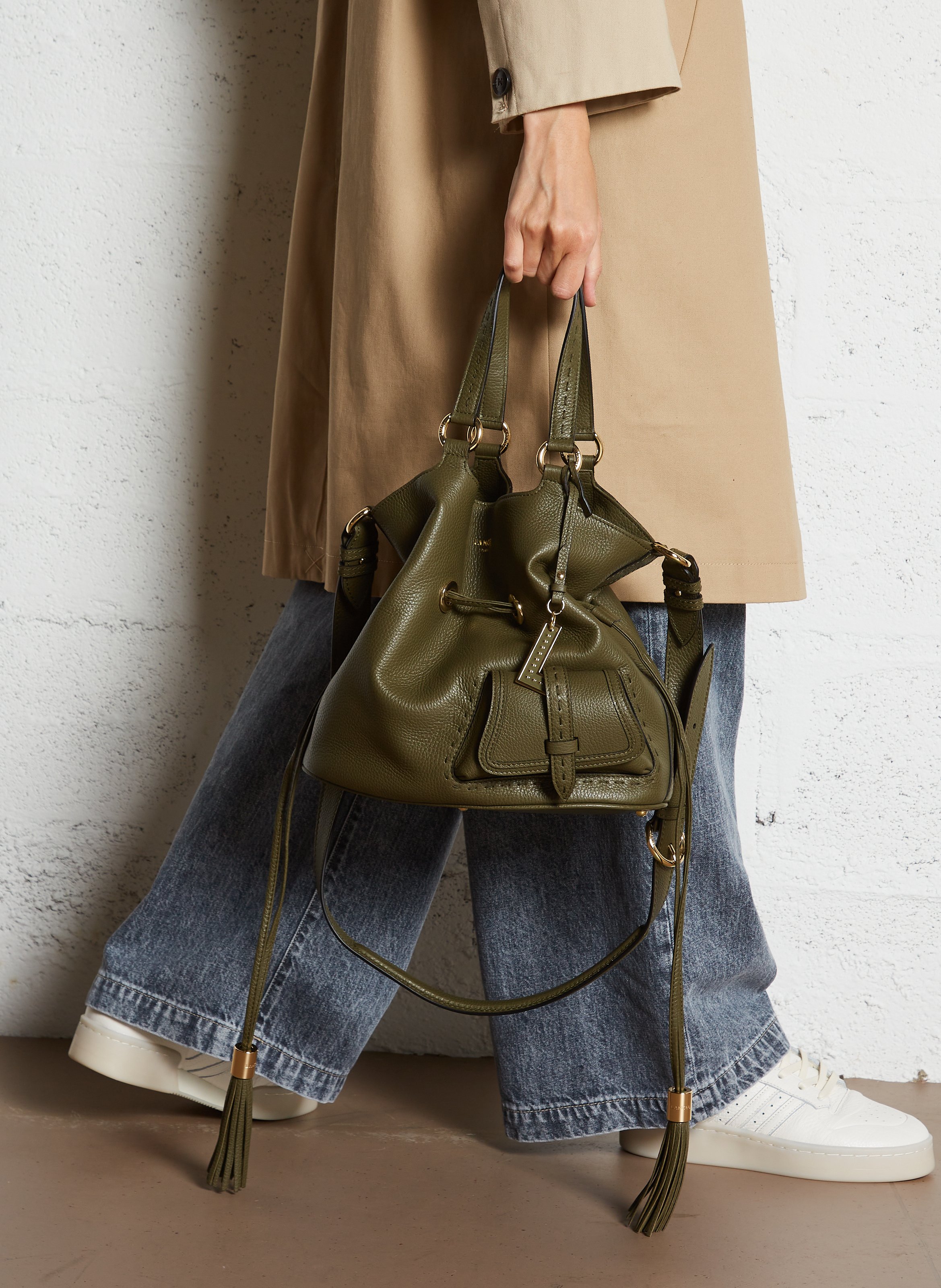 Beuteltasche aus genarbtem Leder | Khaki LANCEL Damen