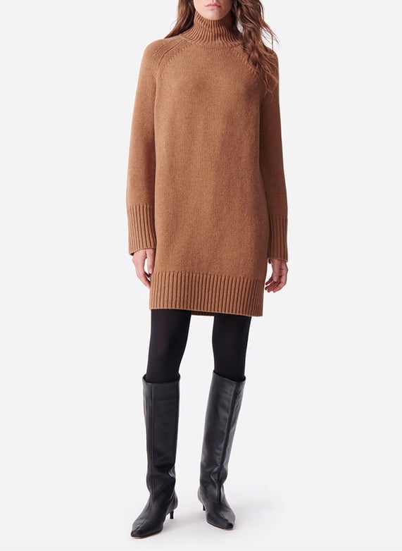 Wollen trui jurk Bruin