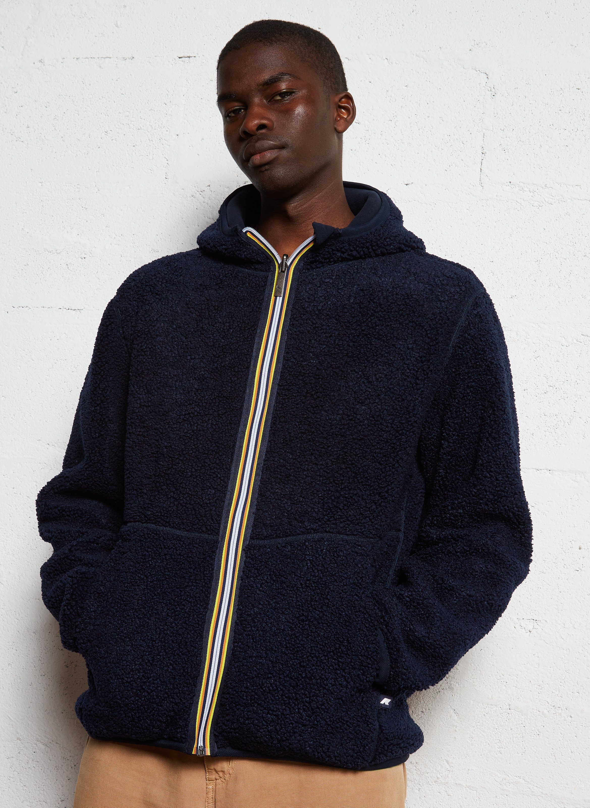 Polaire à capuche Bleu