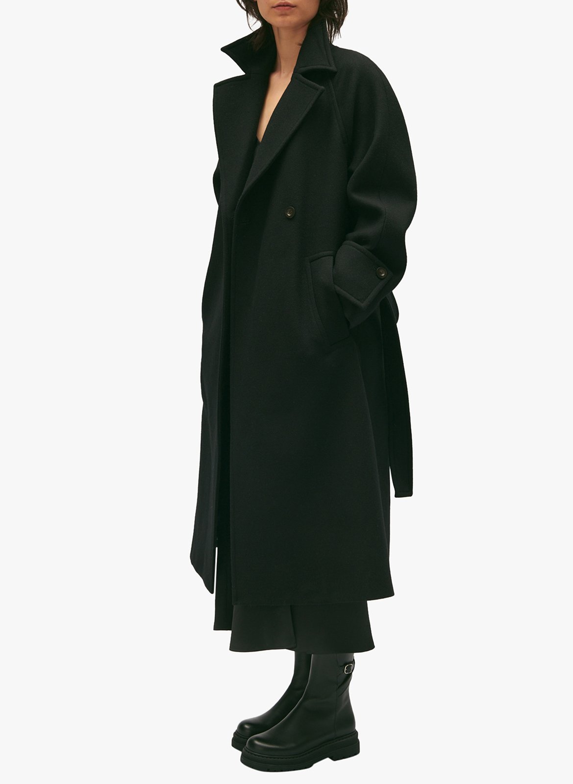 Manteau col tailleur en laine mélangée  CLAUDIE PIERLOT Noir