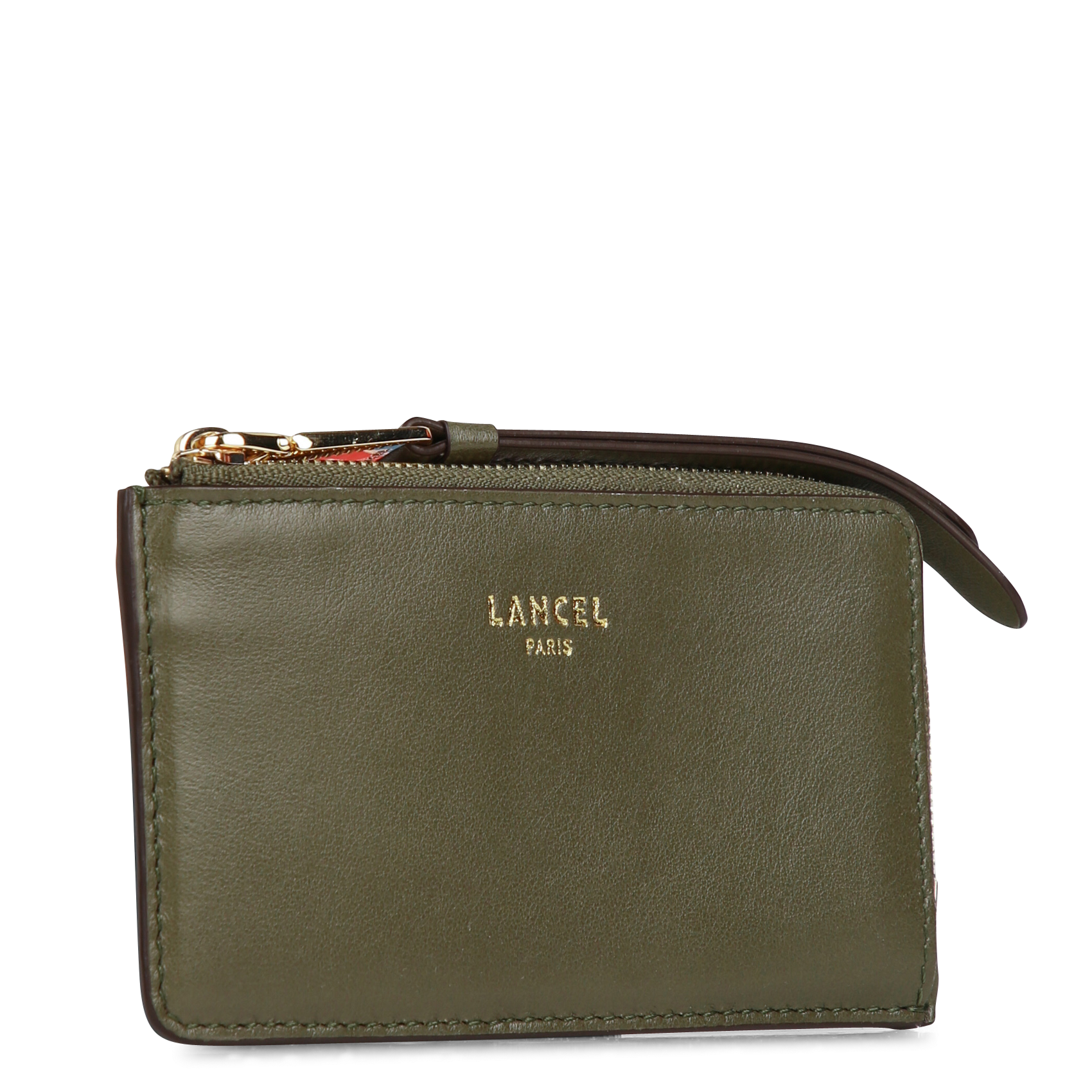 - 100% leather, - 6 cardholder slots, - 1 central compartment, - Size: L10 x H7 cm. Khaki