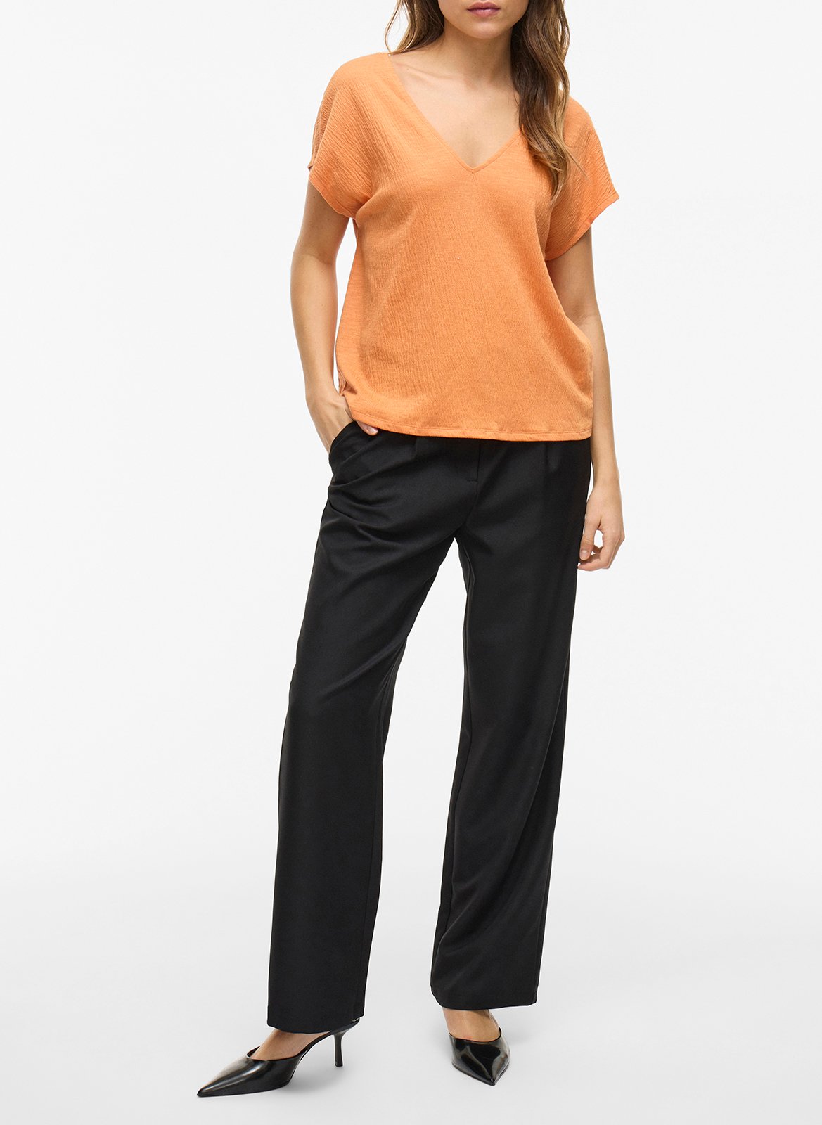 Top in gerecyclede gemengde vezels Oranje