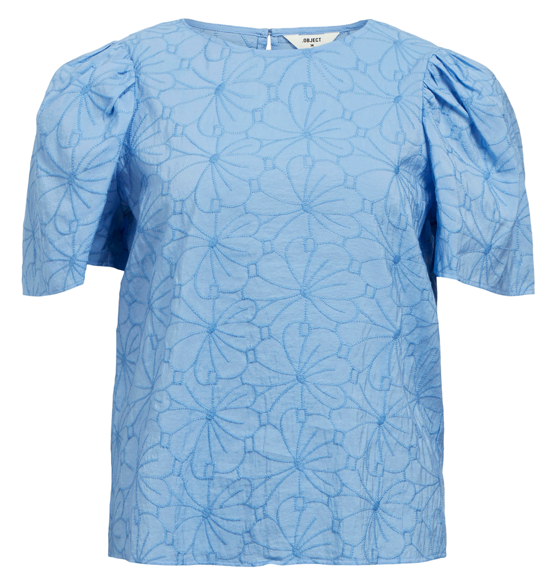 Embroidered crop top OBJECT Blue