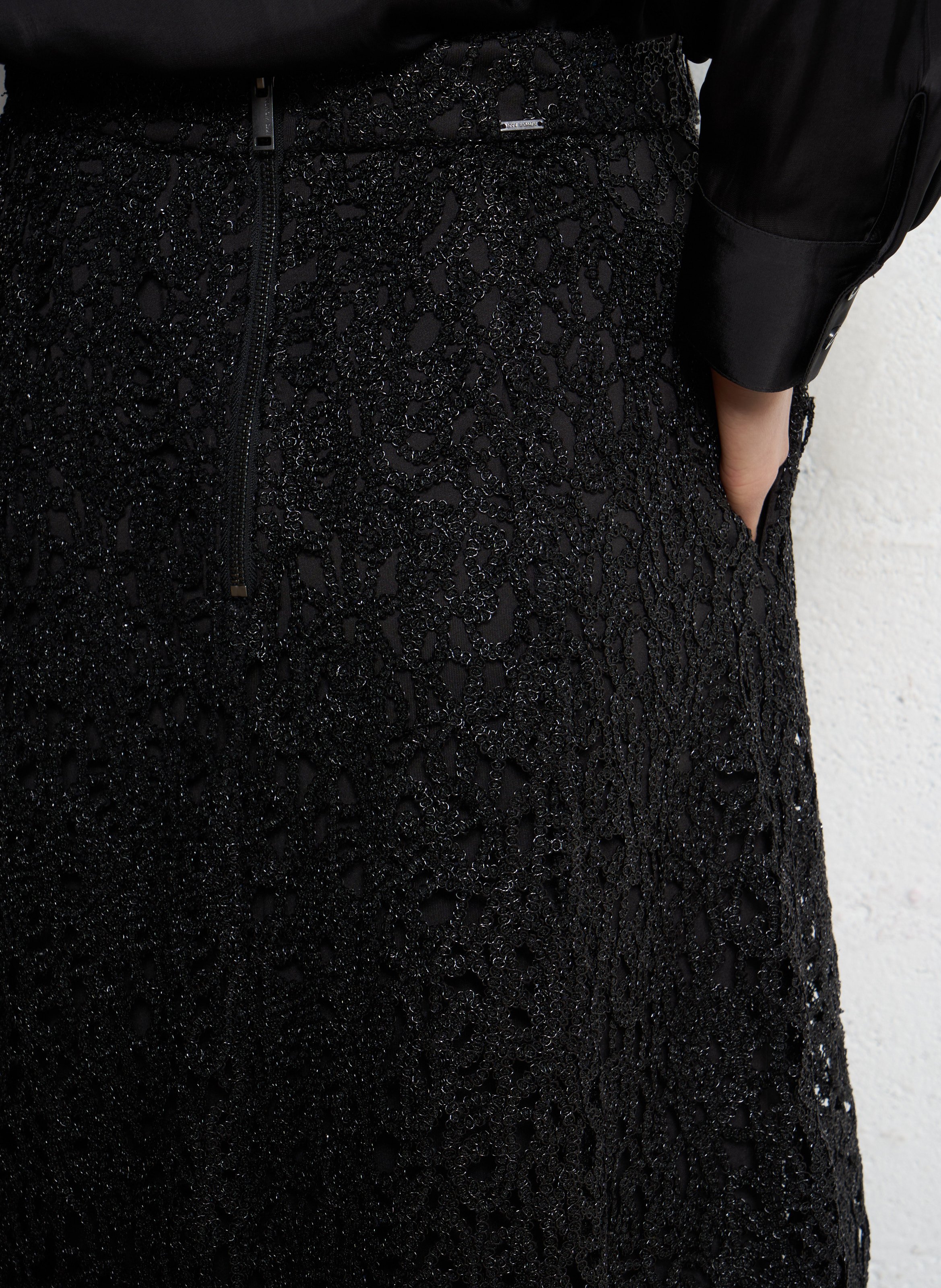 Textured Midi Skirt IKKS Black