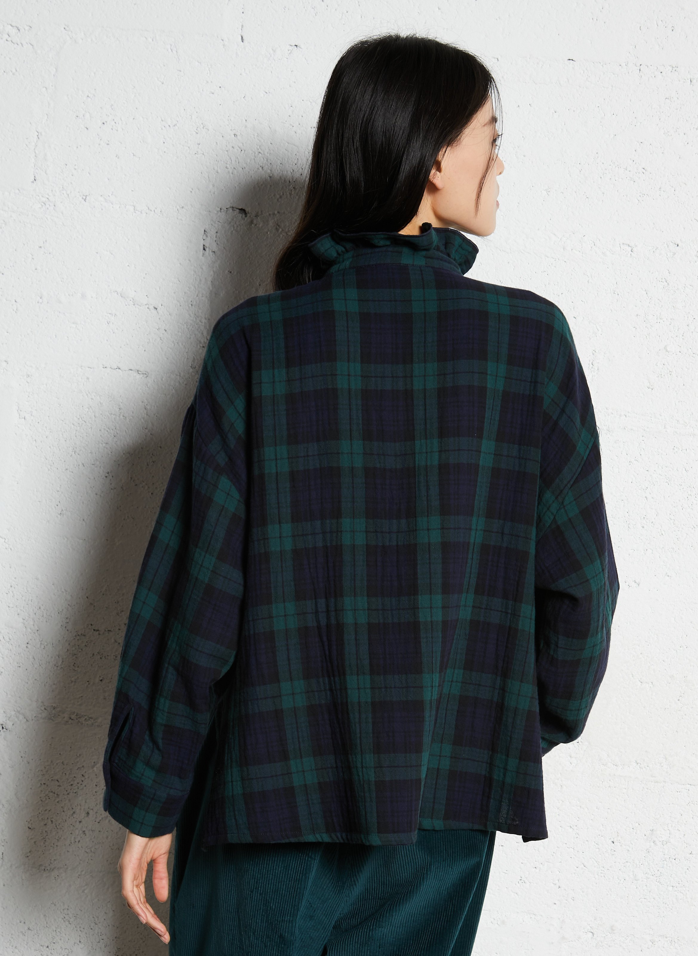 Oversized blouse van katoen met print SUZIE WINKLE Blauw