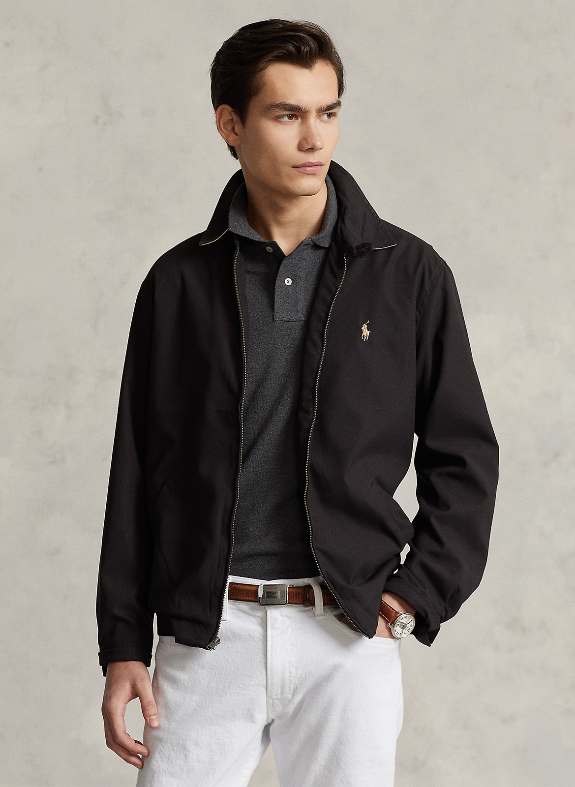 Straight jacket with classic collar Rl black Polo Ralph