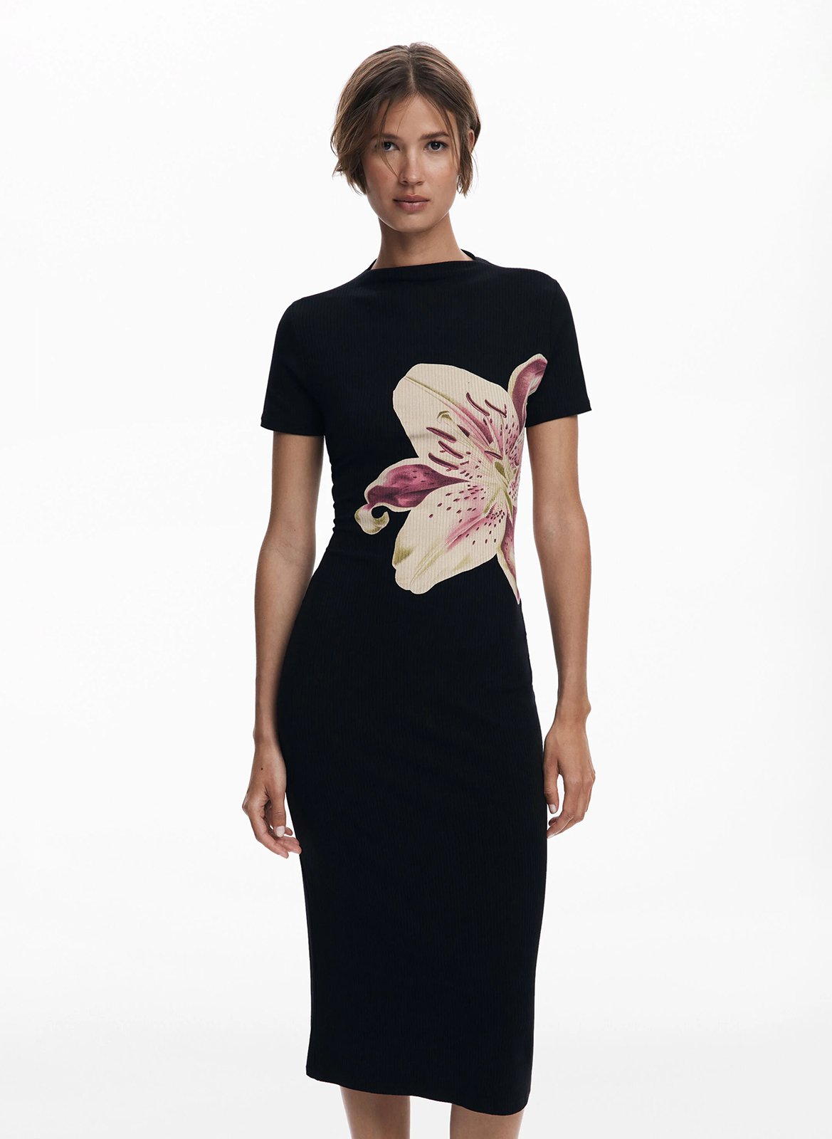 Robe longue imprimée DESIGUAL Noir