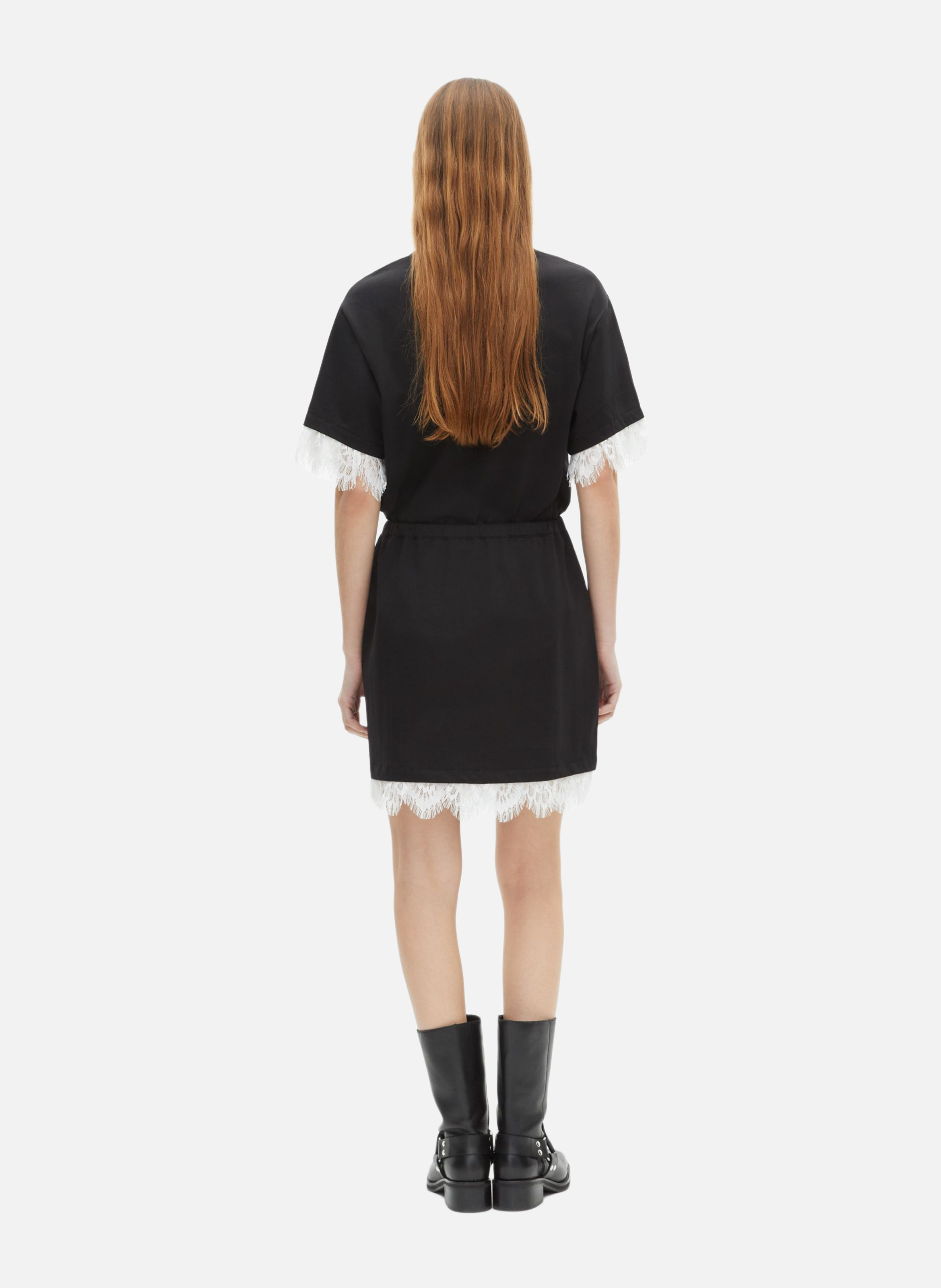 Short skirt with lace THE KOOPLES Black