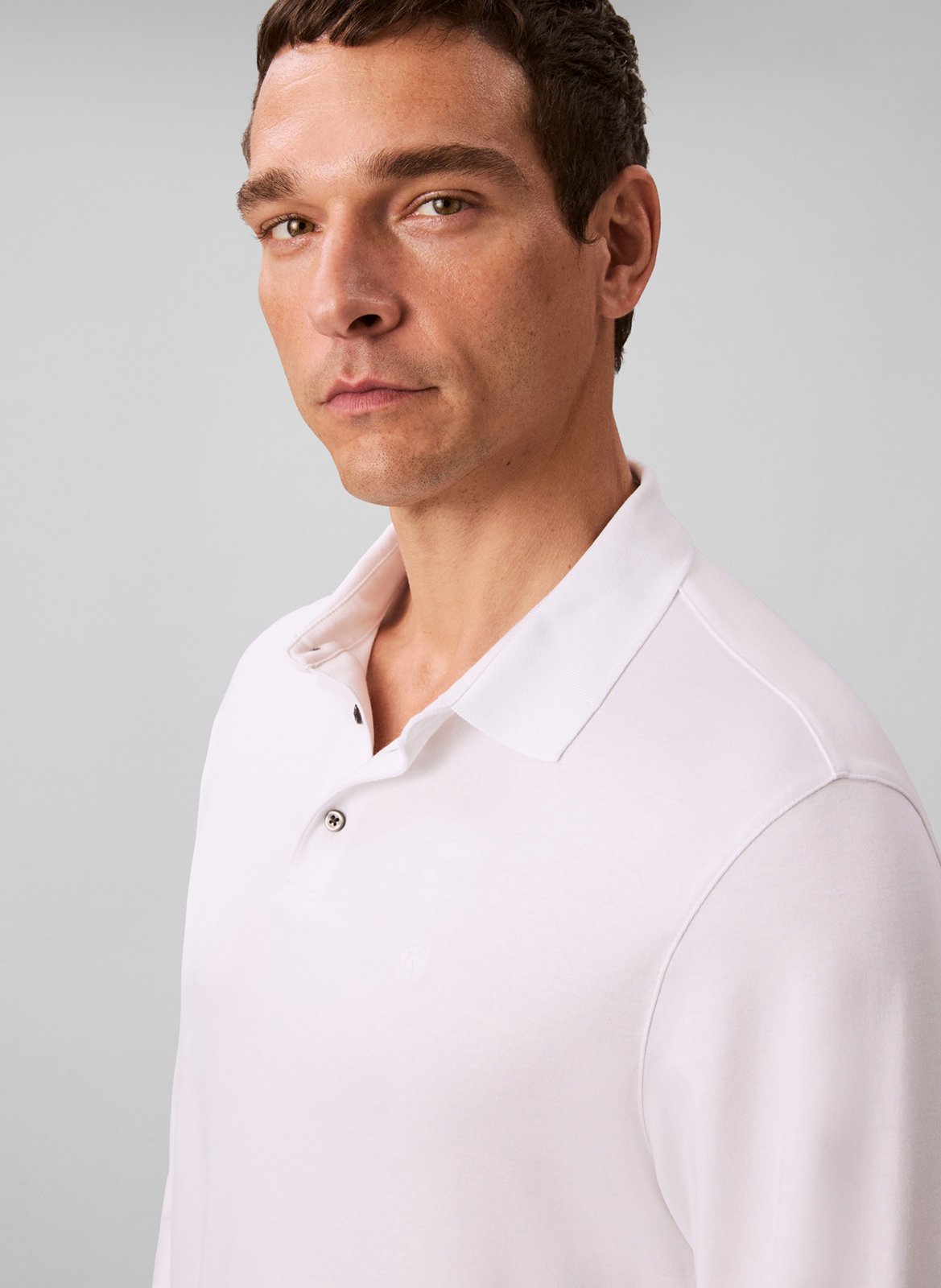 Polo droit en coton CALVIN KLEIN Blanc