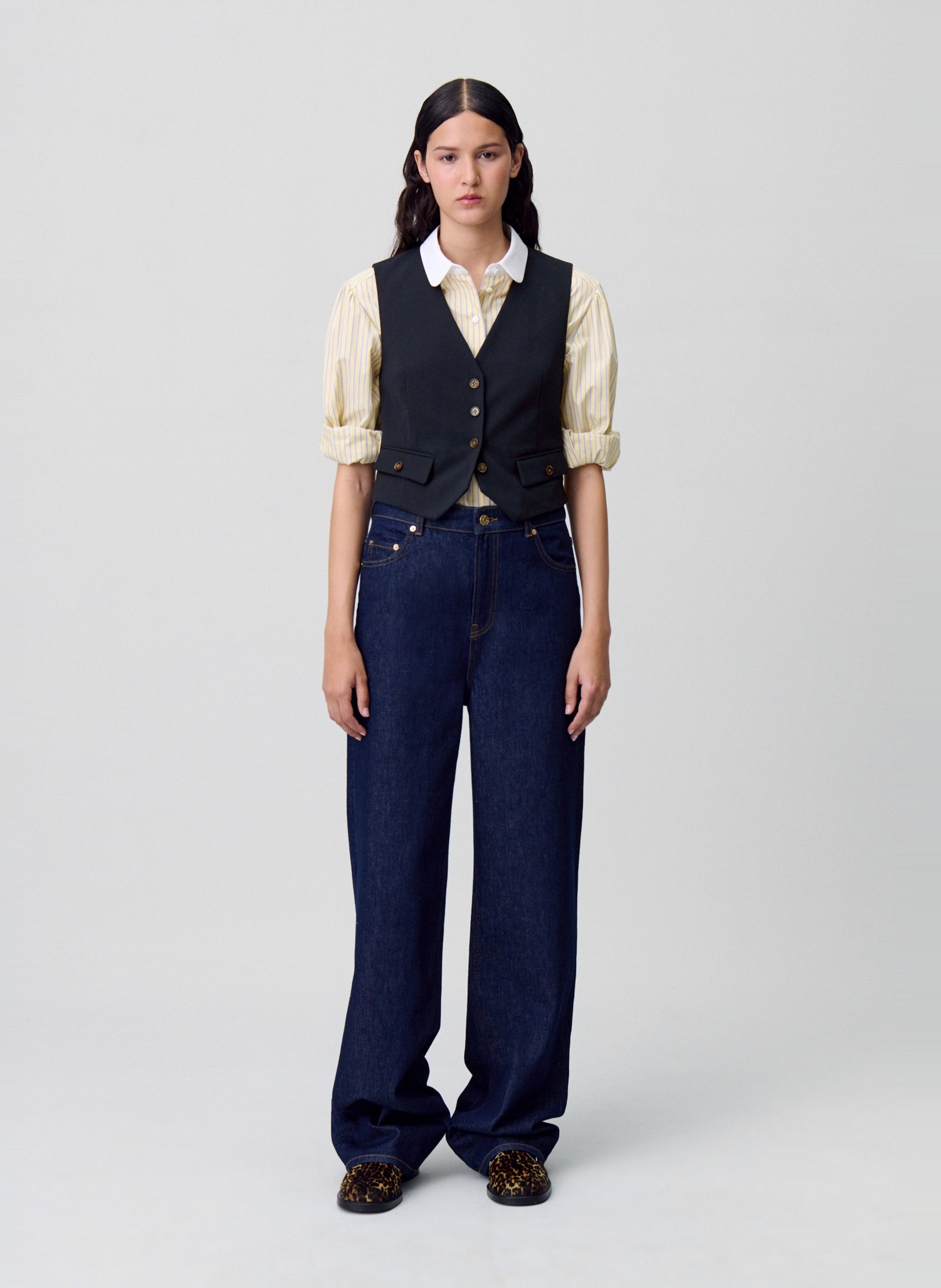 Gilet de costume col V CLAUDIE PIERLOT Bleu