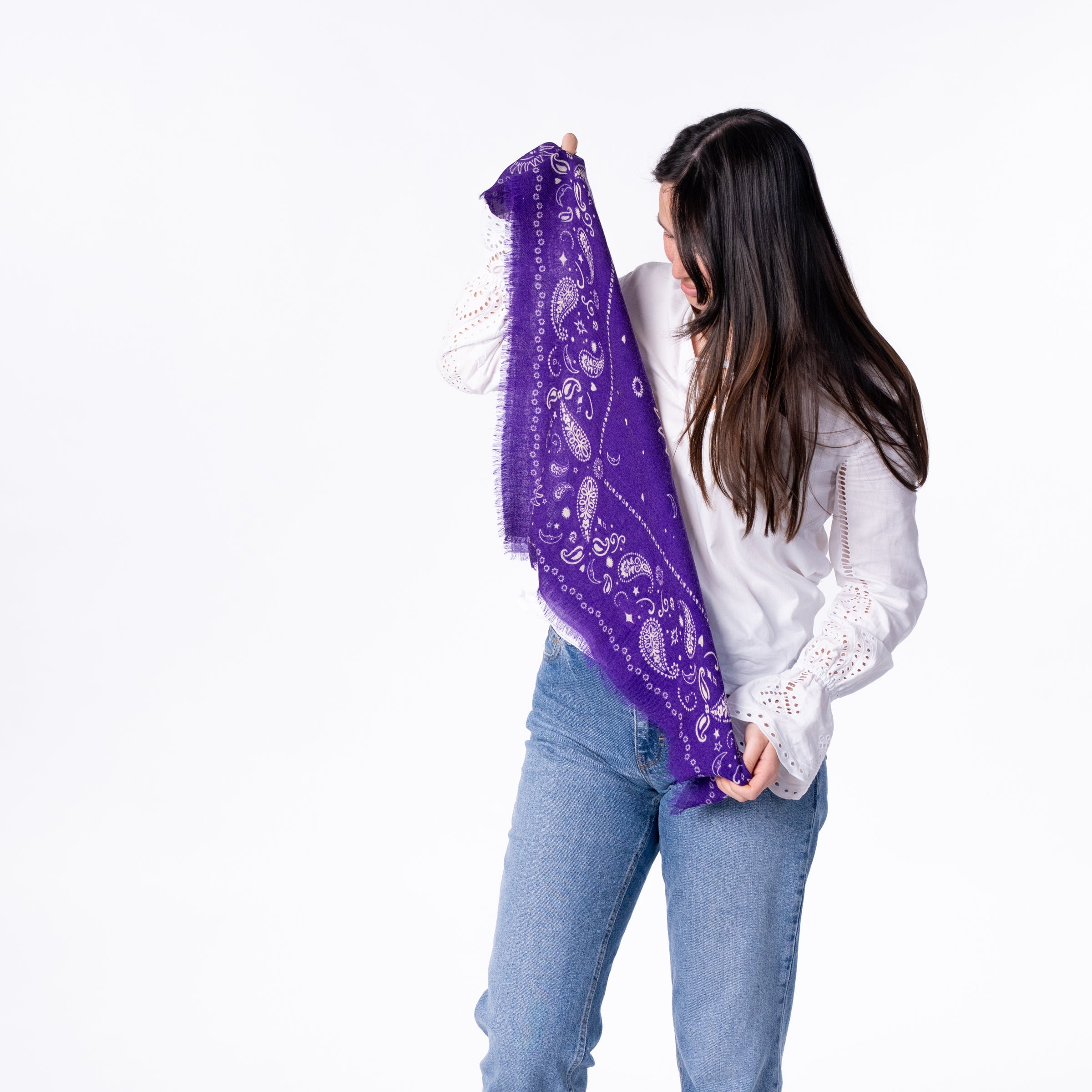 Small wool scarf alice Purple