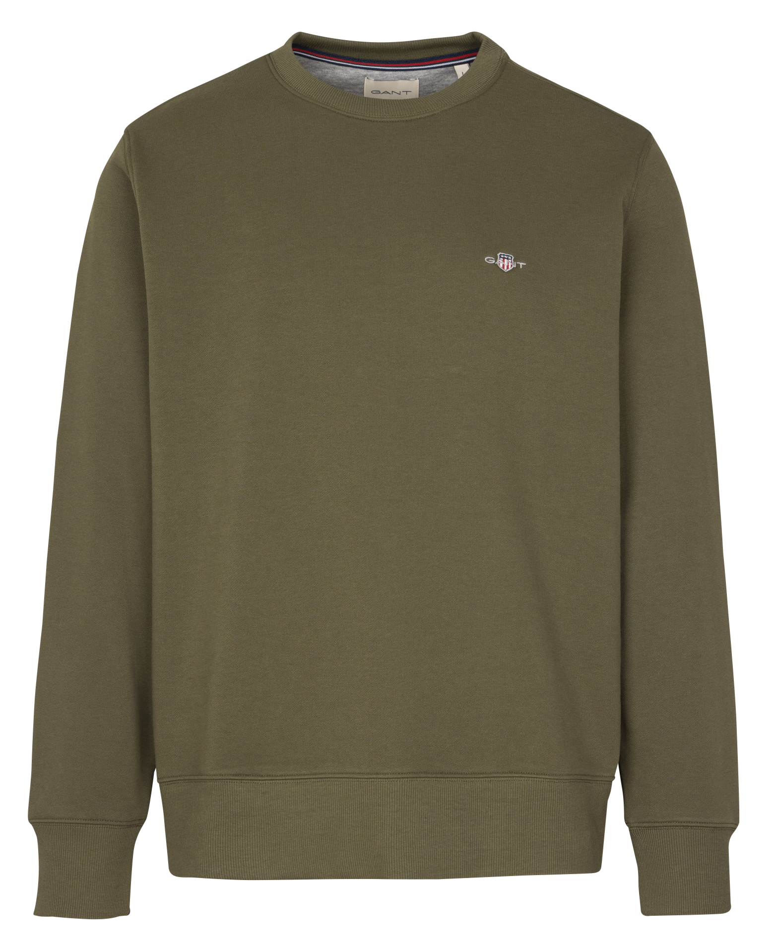 Sweatshirt col rond en coton mélangé  GANT Vert