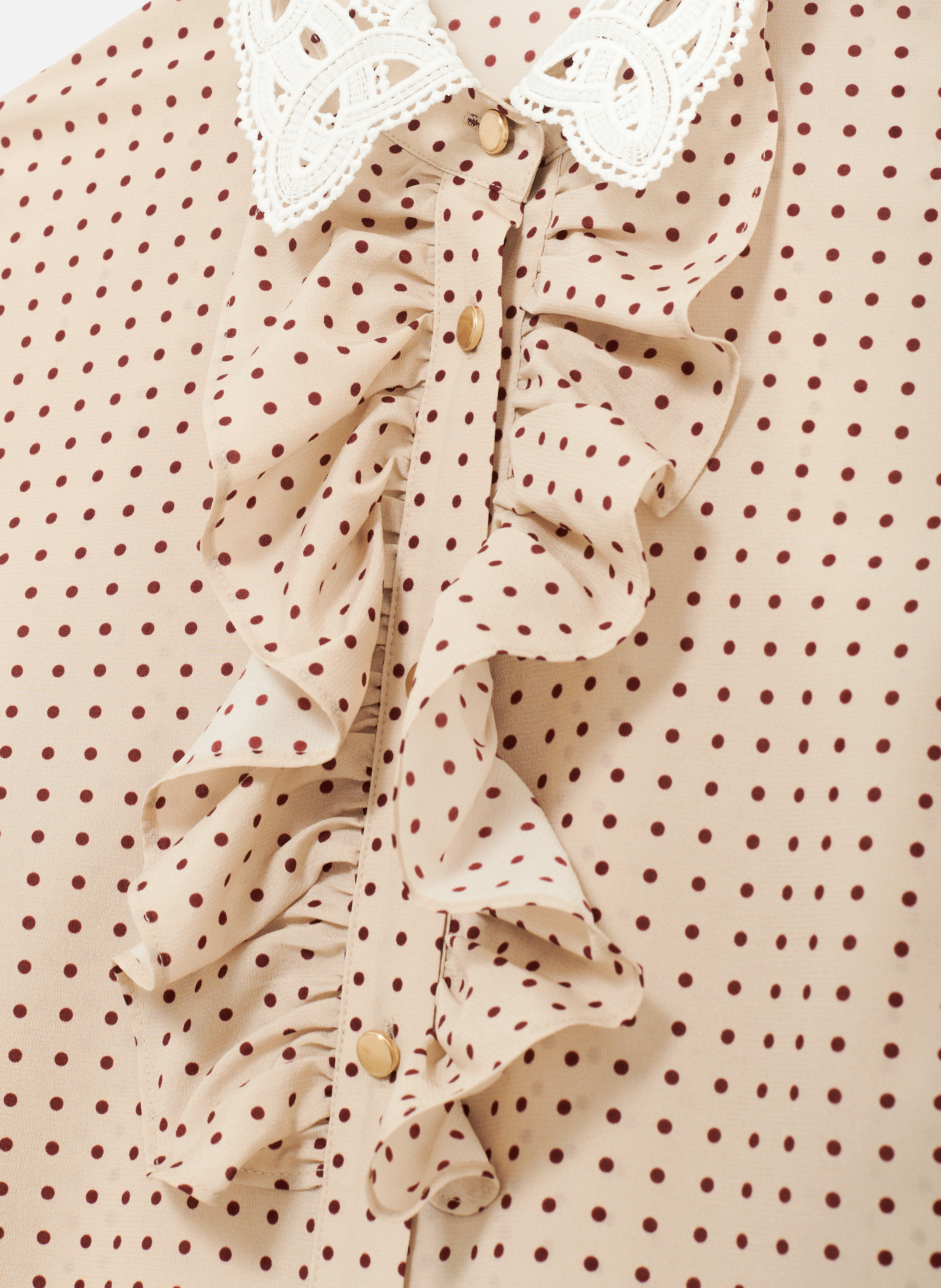 Spotted short-sleeved shirt THE KOOPLES Beige