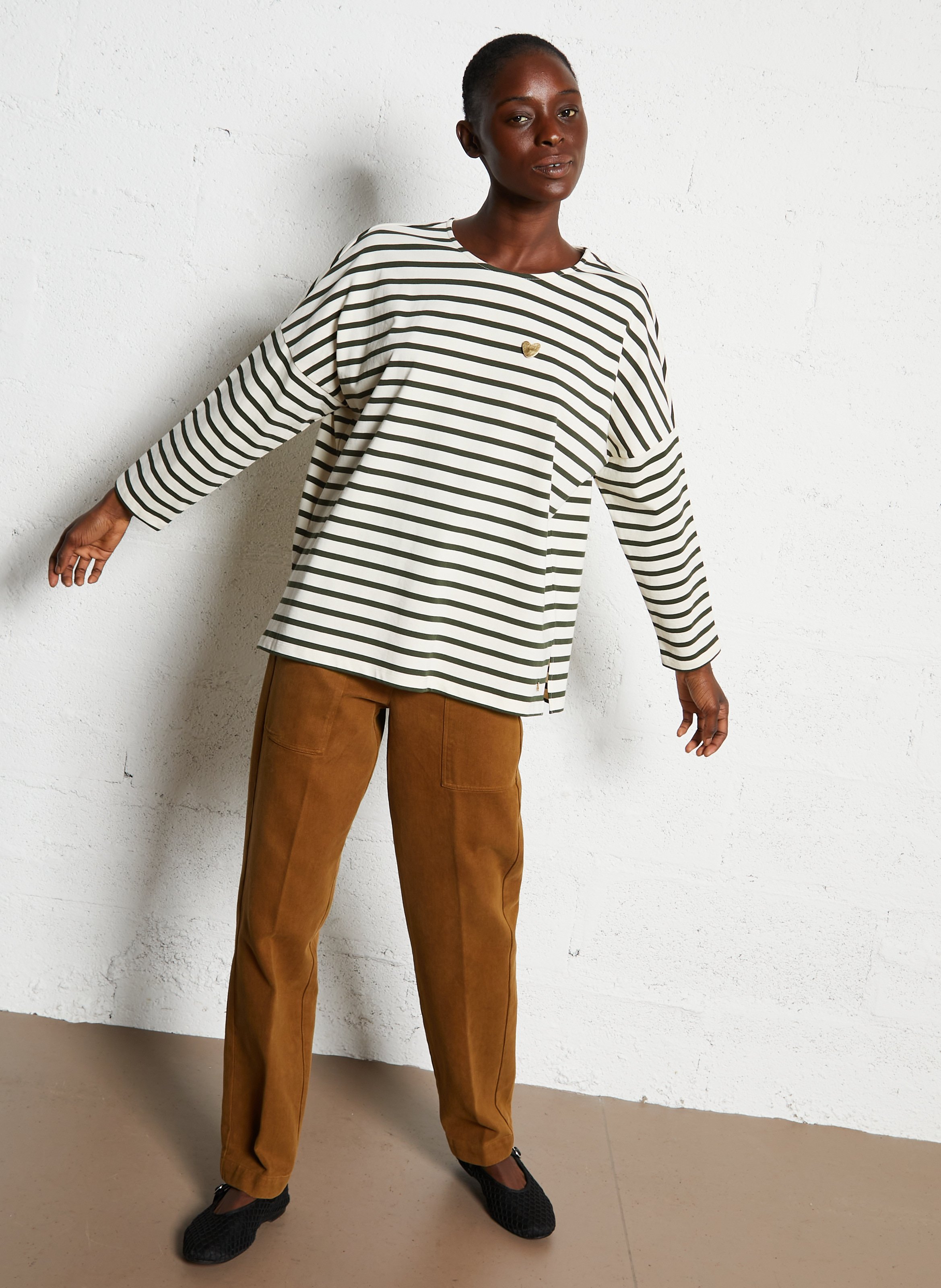 Oversized cotton T-shirt DES PETITS HAUTS White