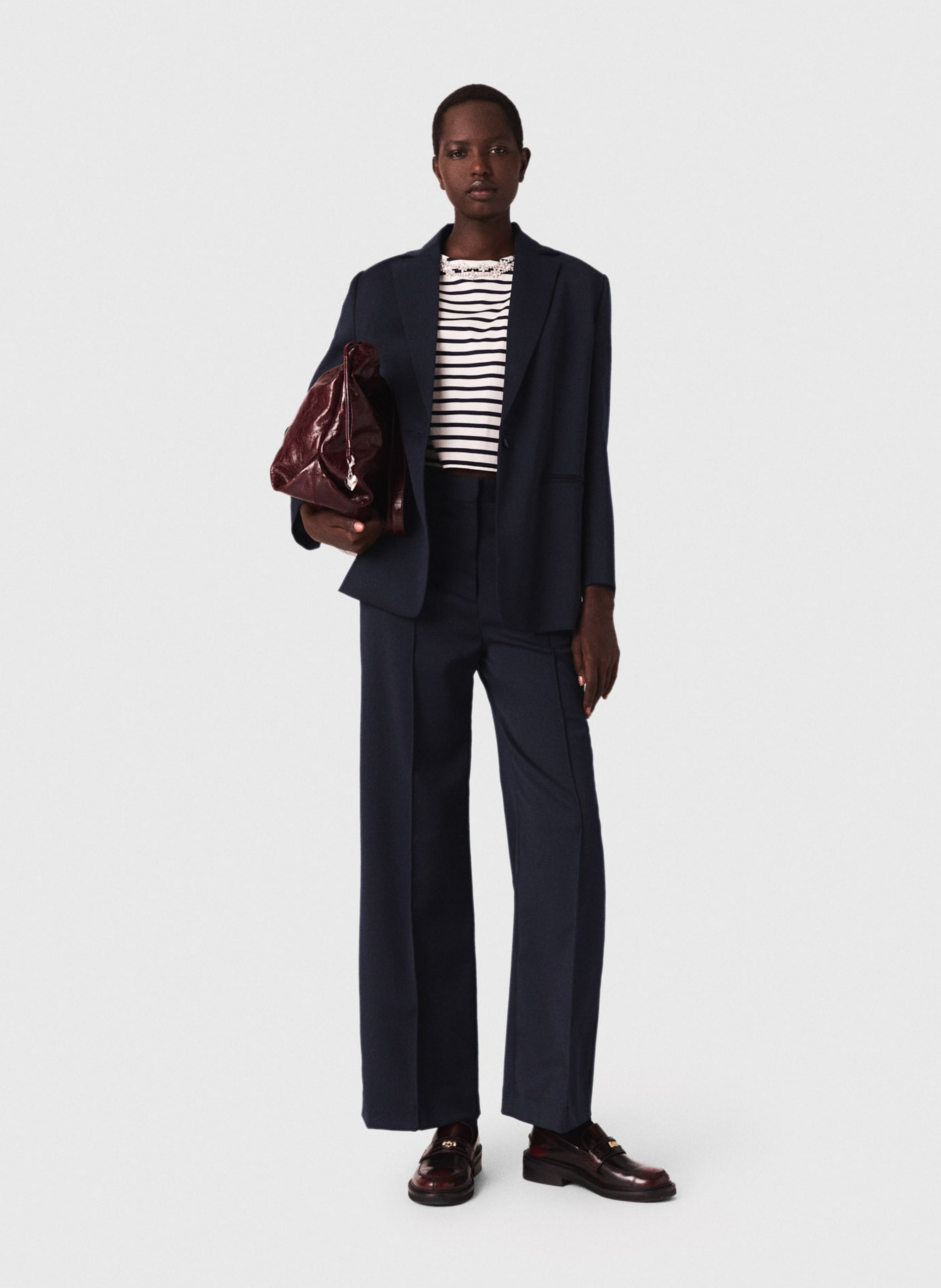 Veste tailleur ceinturée MAJE Bleu