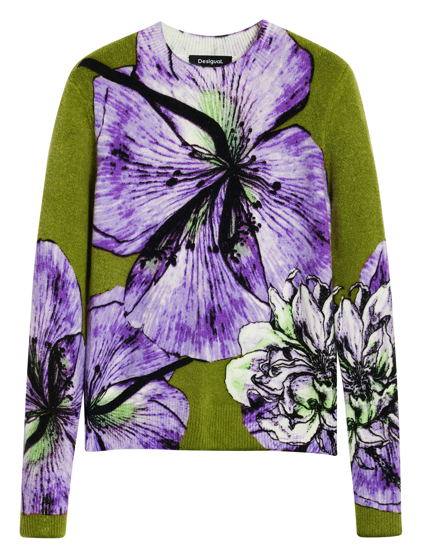 Maglione girocollo con stampa floreale DESIGUAL Rosso