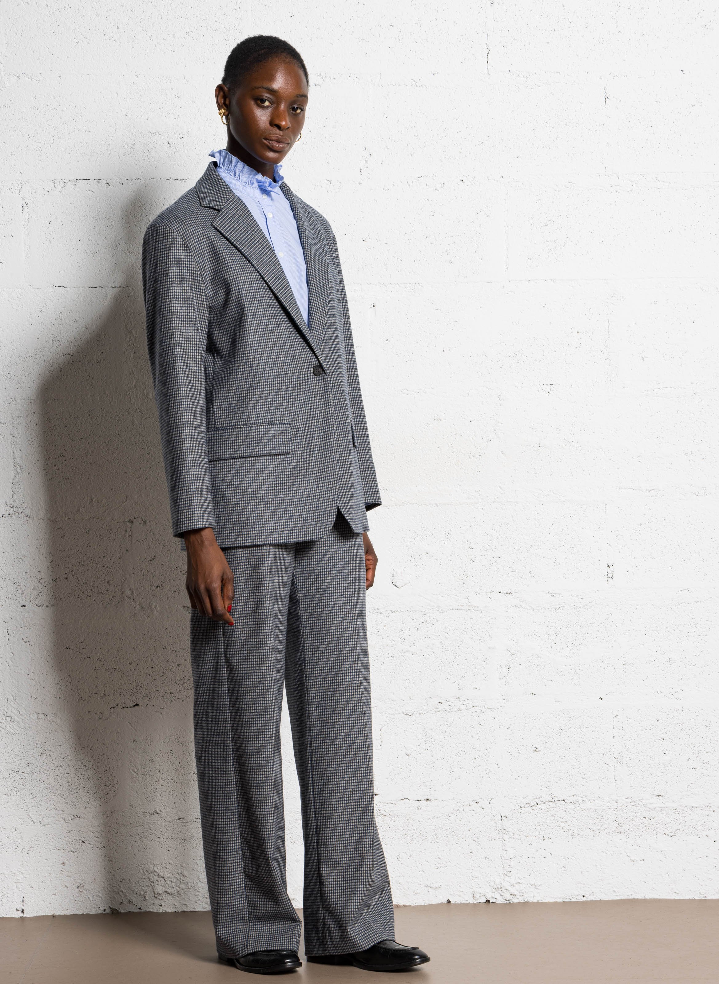 Pantalon large en laine mélangée imprimé HARTFORD Multicolore