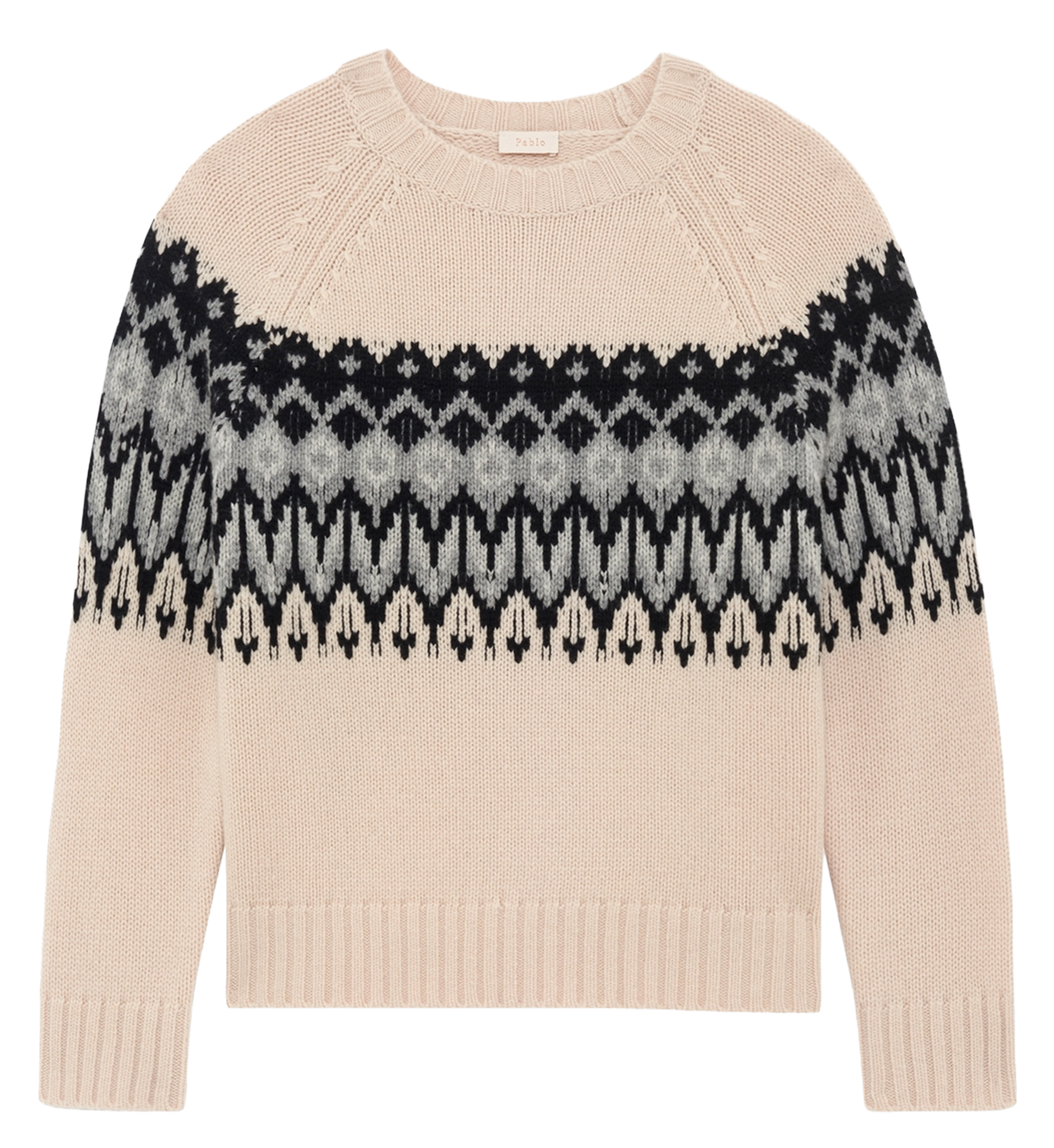 Pull col rond en laine PABLO Gris