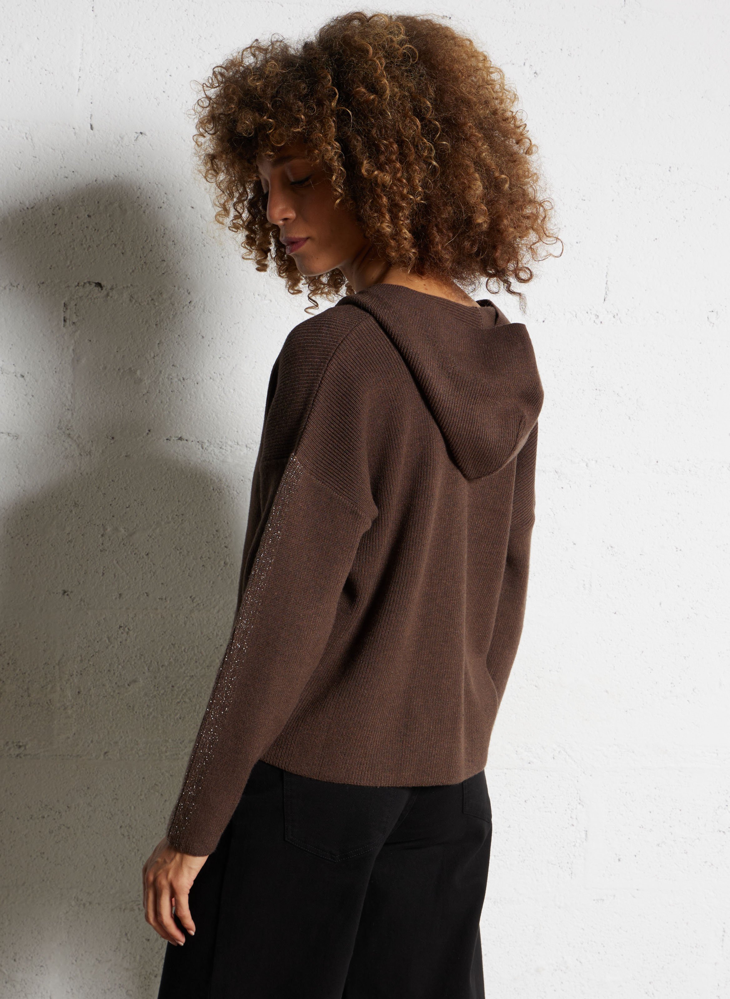 Gilet à capuche ajusté  I CODE Marron