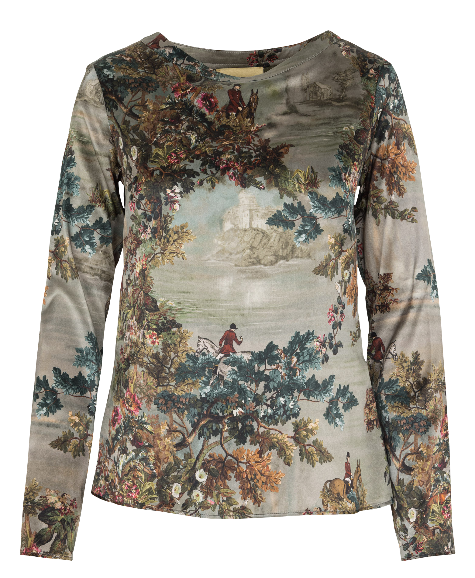 Round neck top in silk blend MOMONI Multicolored
