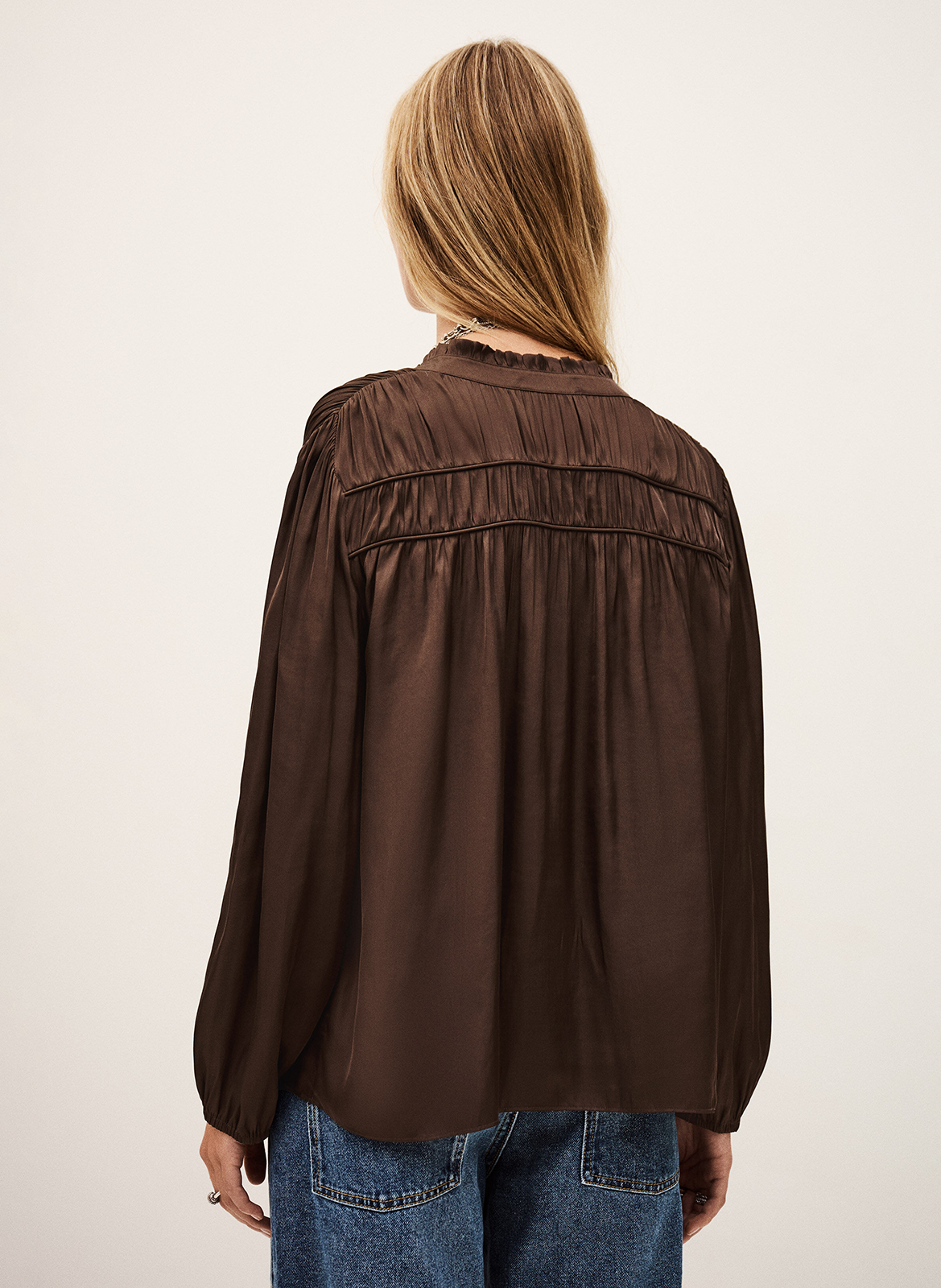 Chemise col V  BA&SH Marron