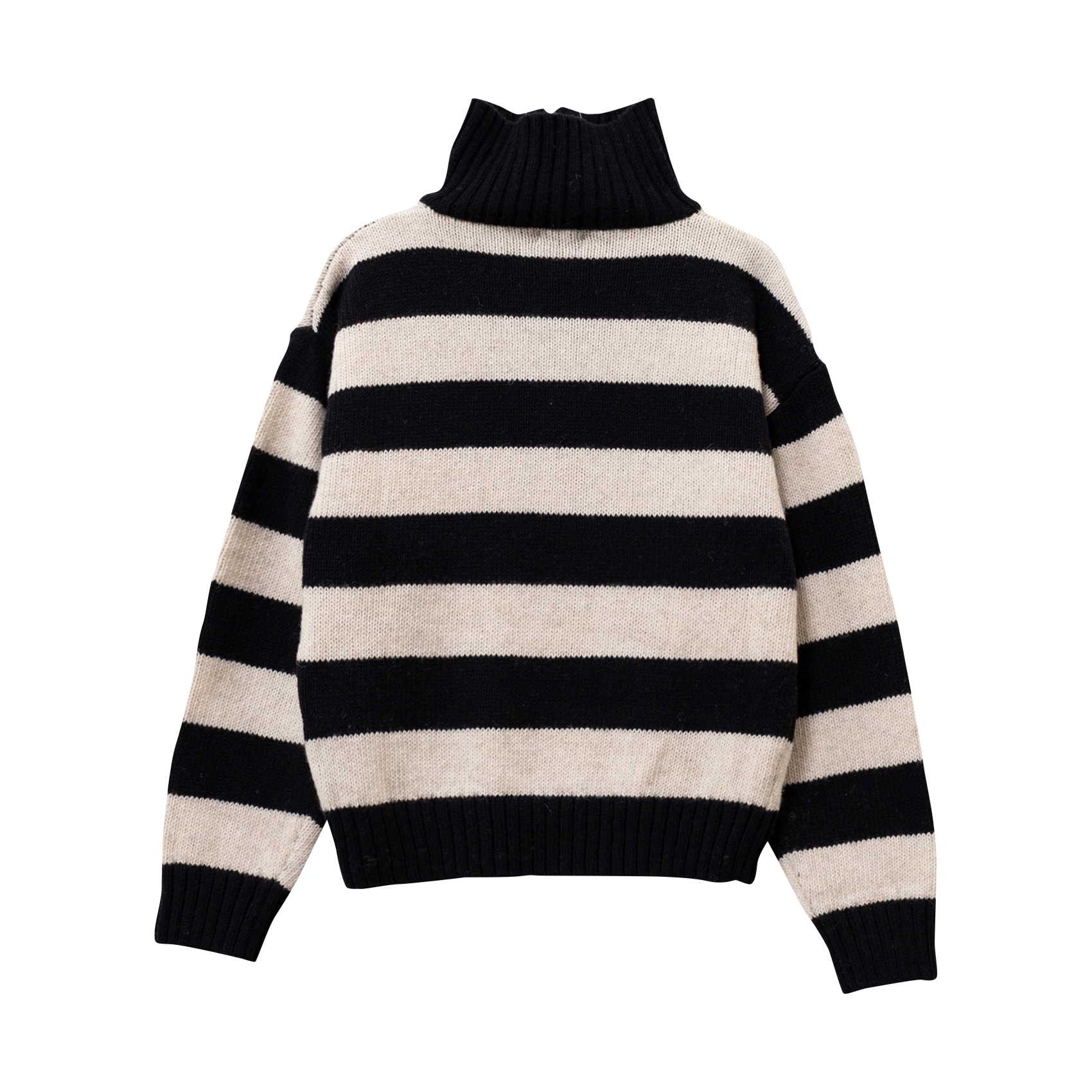 Straight fit trucker collar striped cotton blend sweater IKKS JUNIOR Black