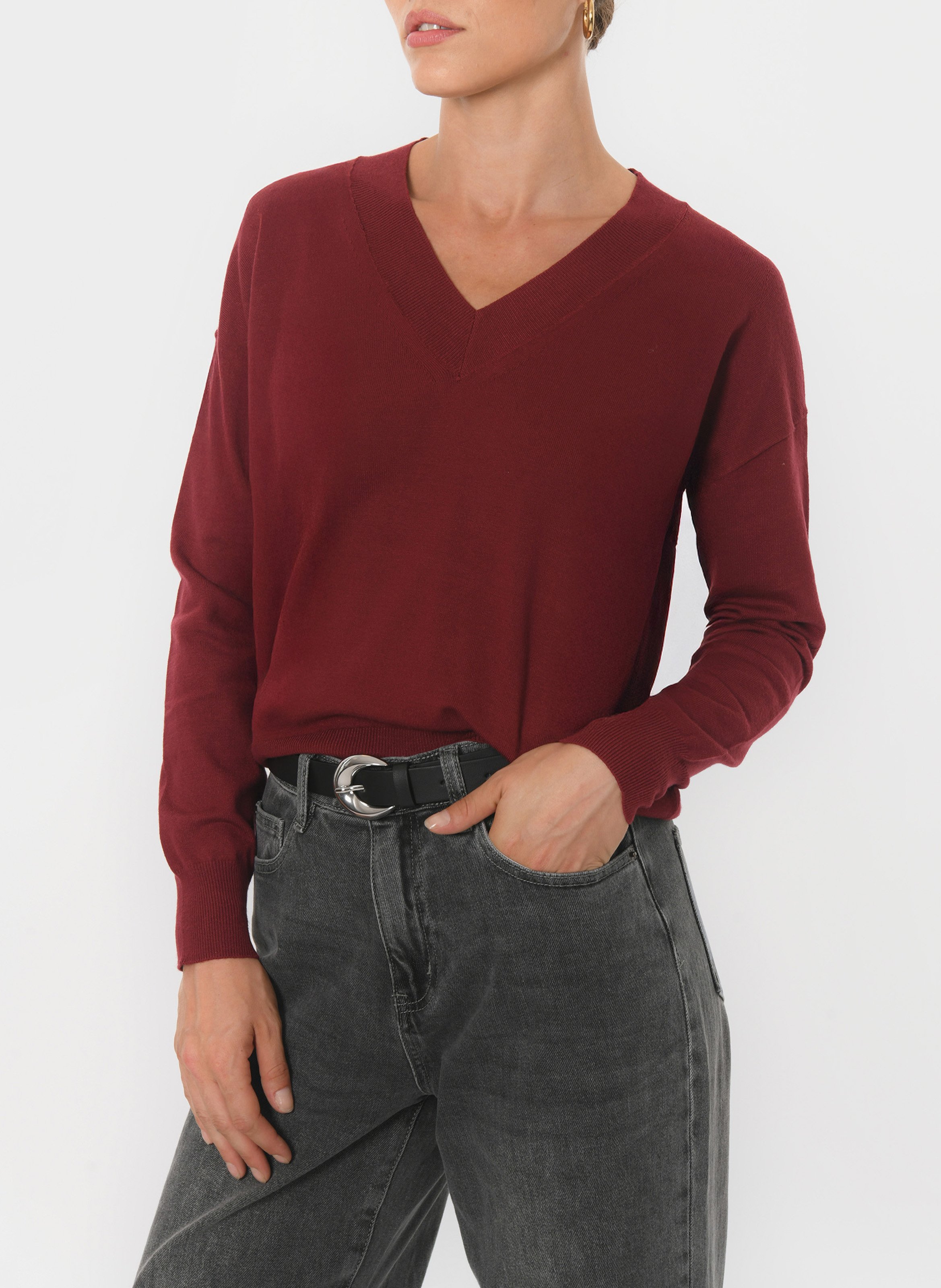 Pullover mit V-Ausschnitt KOOKAI Rot