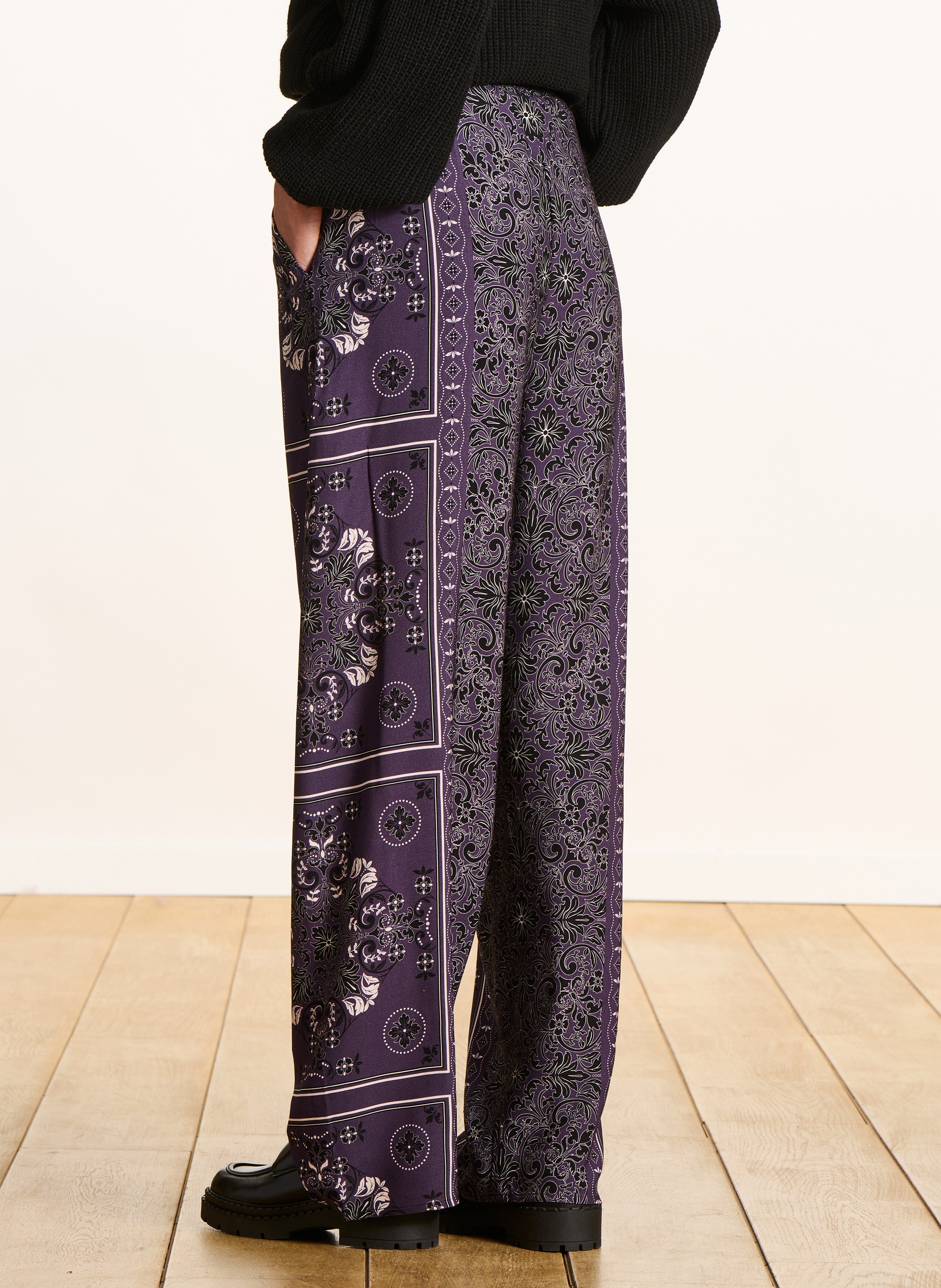 Pantalon large imprimé LA FEE MARABOUTEE Violet
