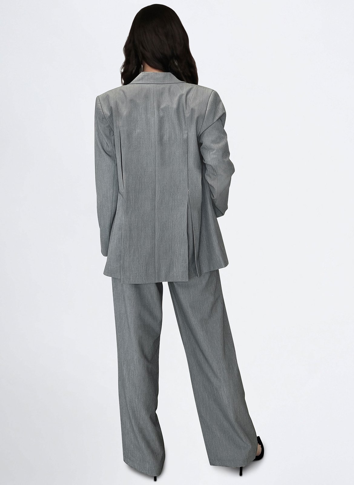 Pantalon large  VILA Gris