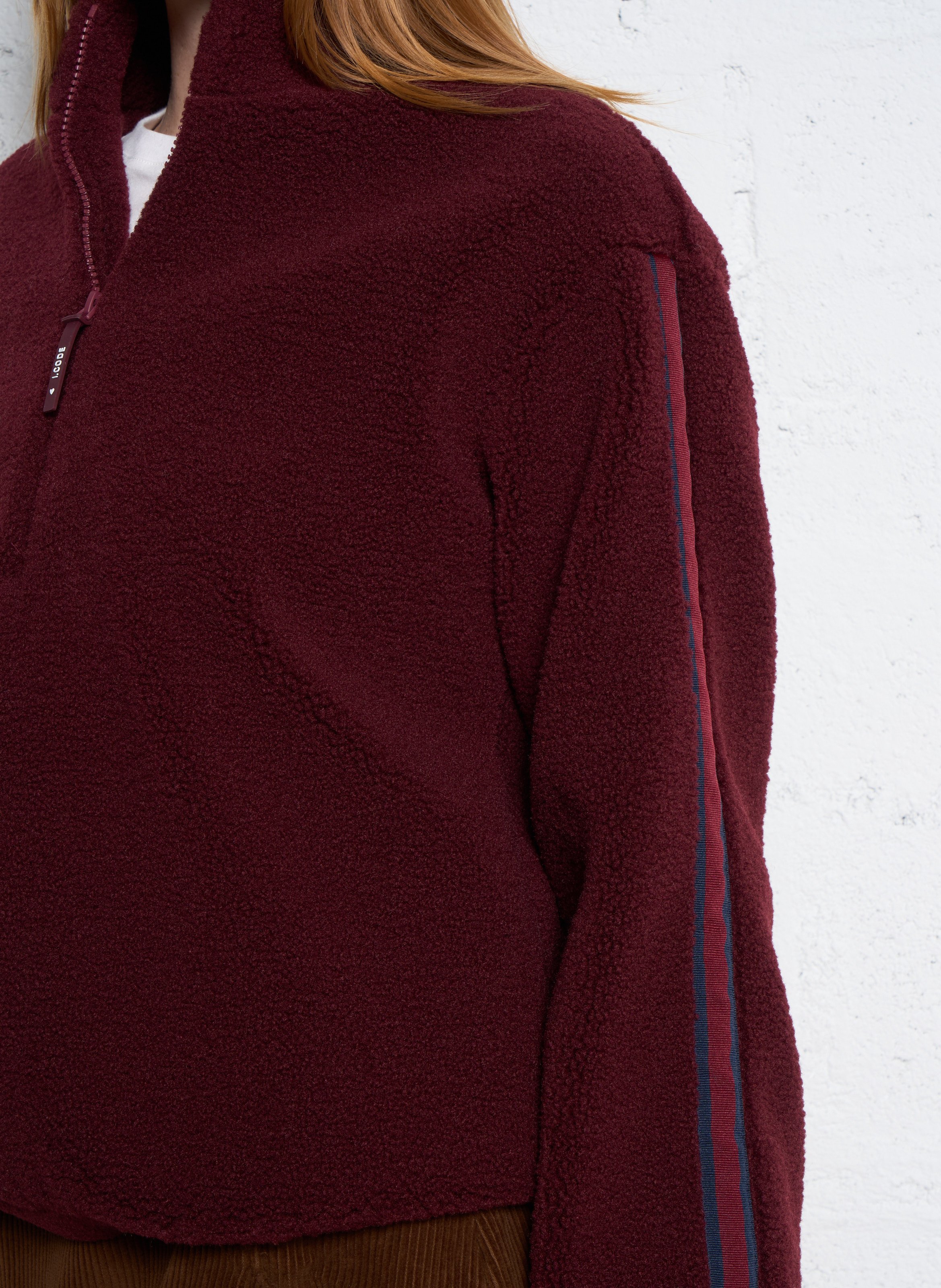 Sweat col montant zippé en sherpa I CODE Rouge