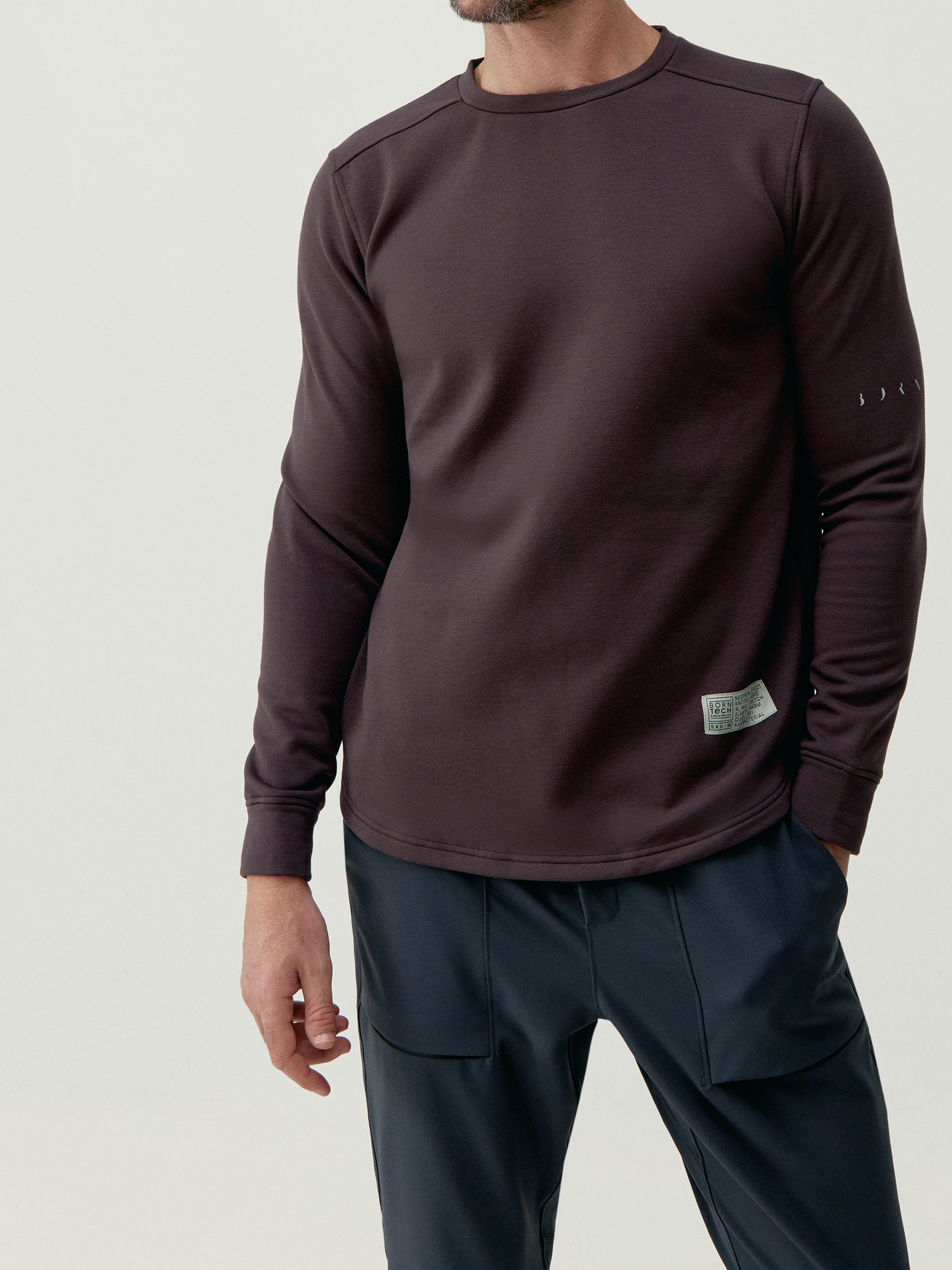 Hoodless sports sweatshirt performance ERIE BORN LIVING YOGA