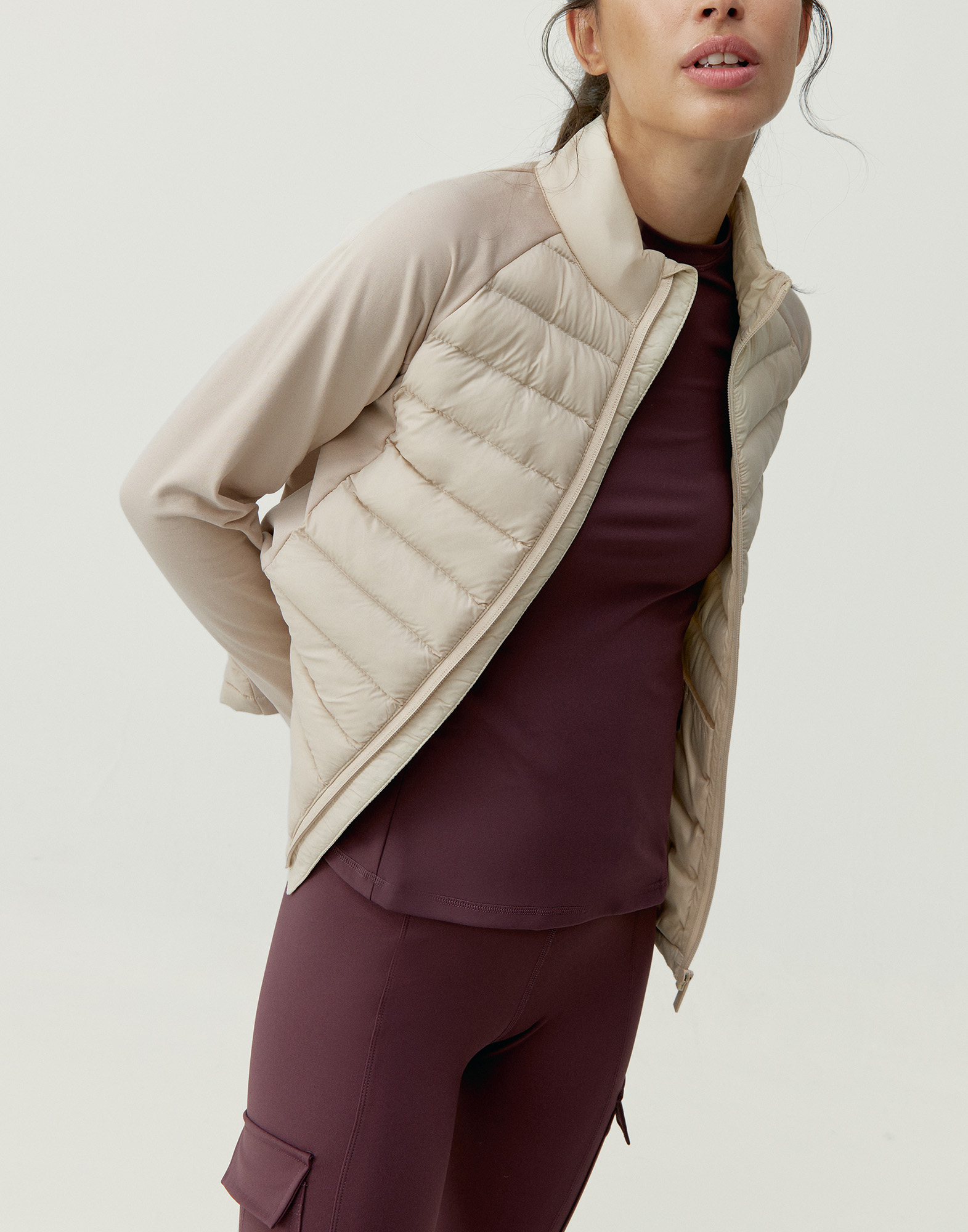 Quilted outerwear jacket Beige