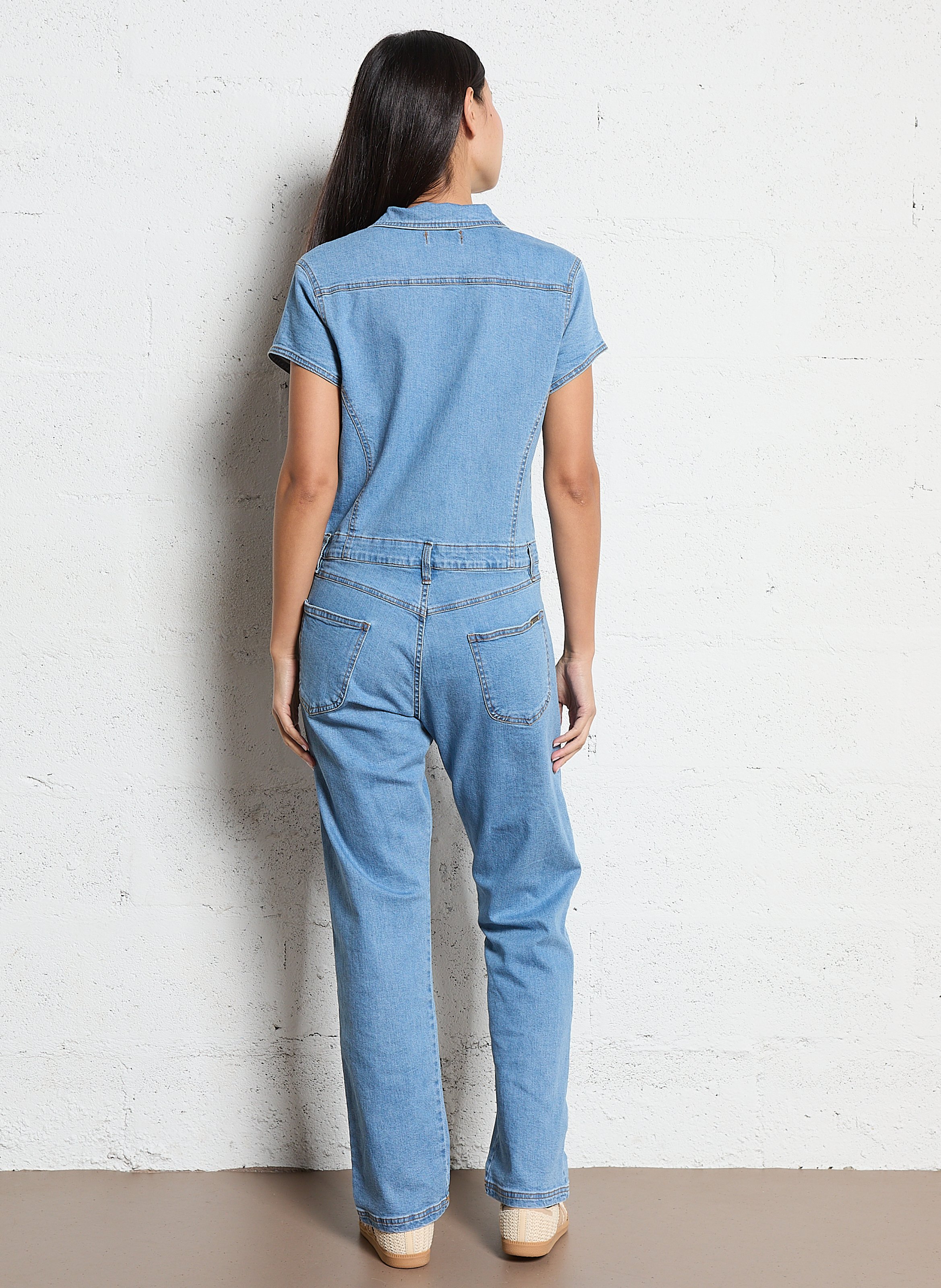 Cotton-blend denim shirt with classic collar ACQUAVERDE Blue