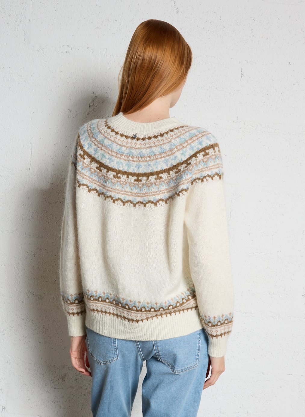 Pull oversize col rond SUD EXPRESS Blanc