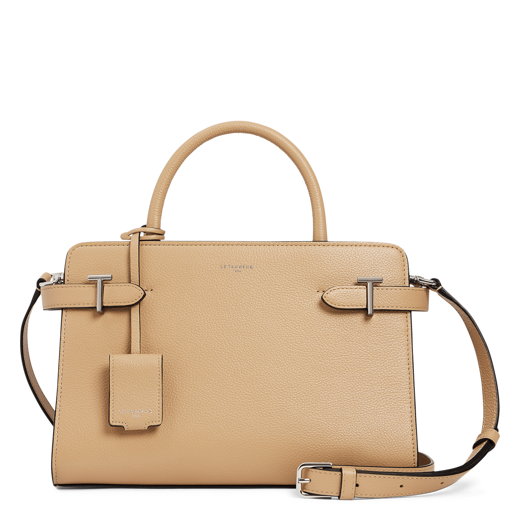 Handtas van generfd leer LE TANNEUR Beige
