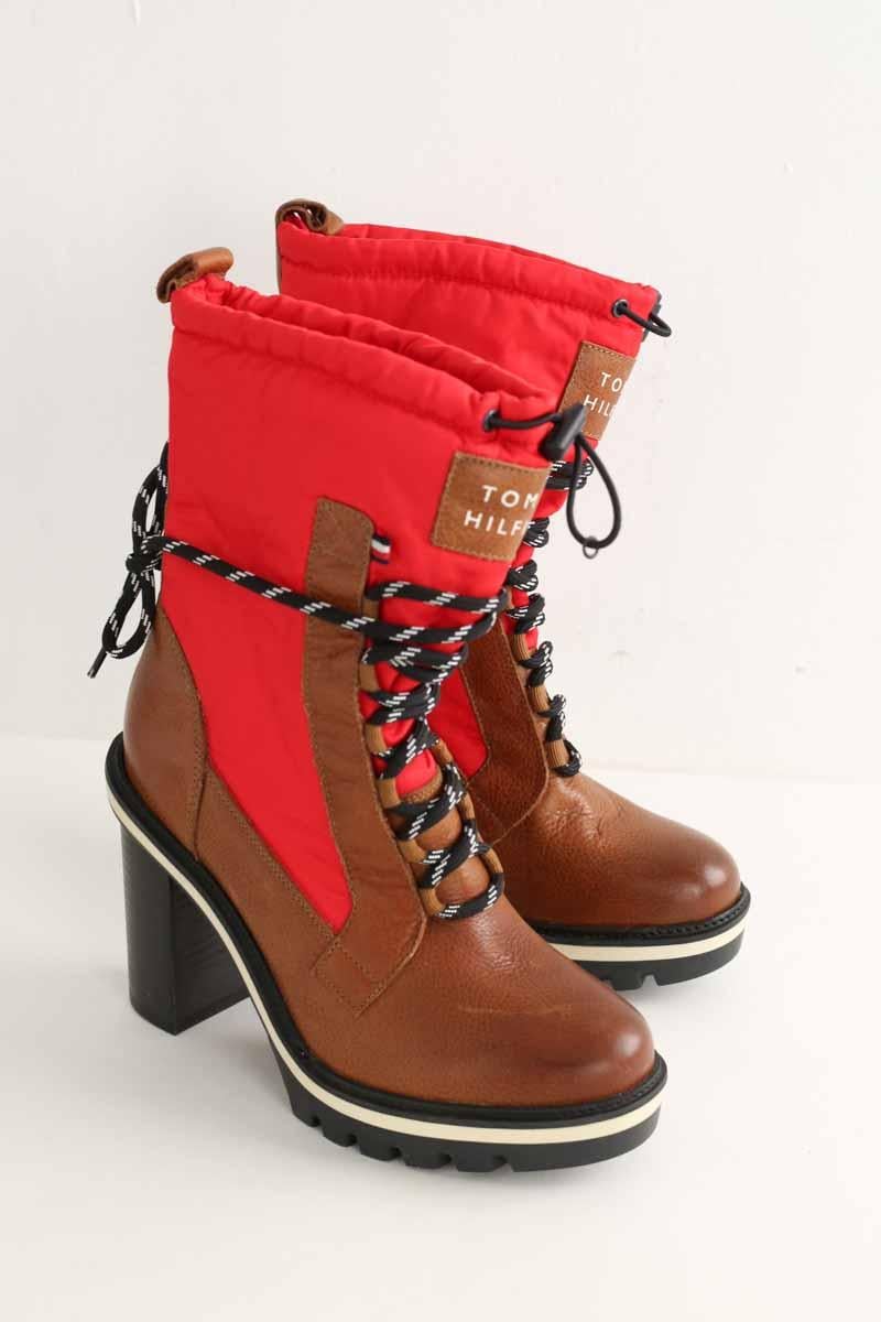 Lace-up ankle boots TOMMY HILFIGER - SECONDE MAIN Red