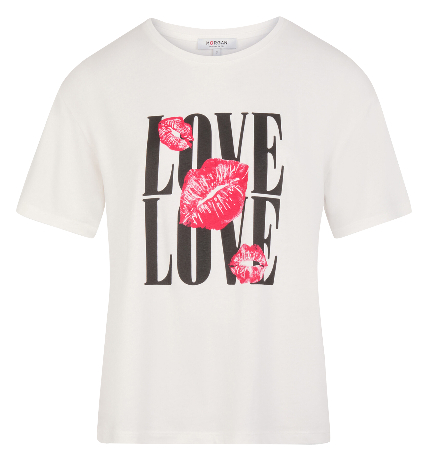 Short-sleeved screen-printed T-shirt MORGAN White