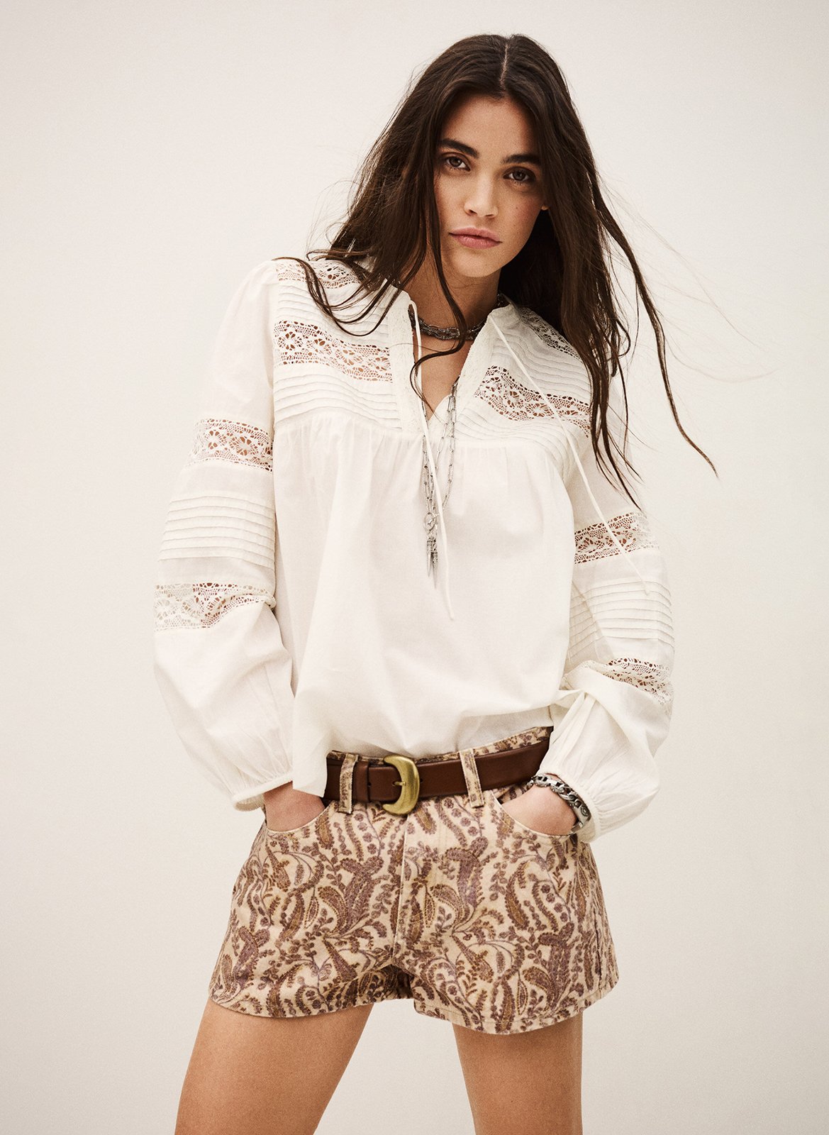 Top droit col tunisien en coton BA&SH