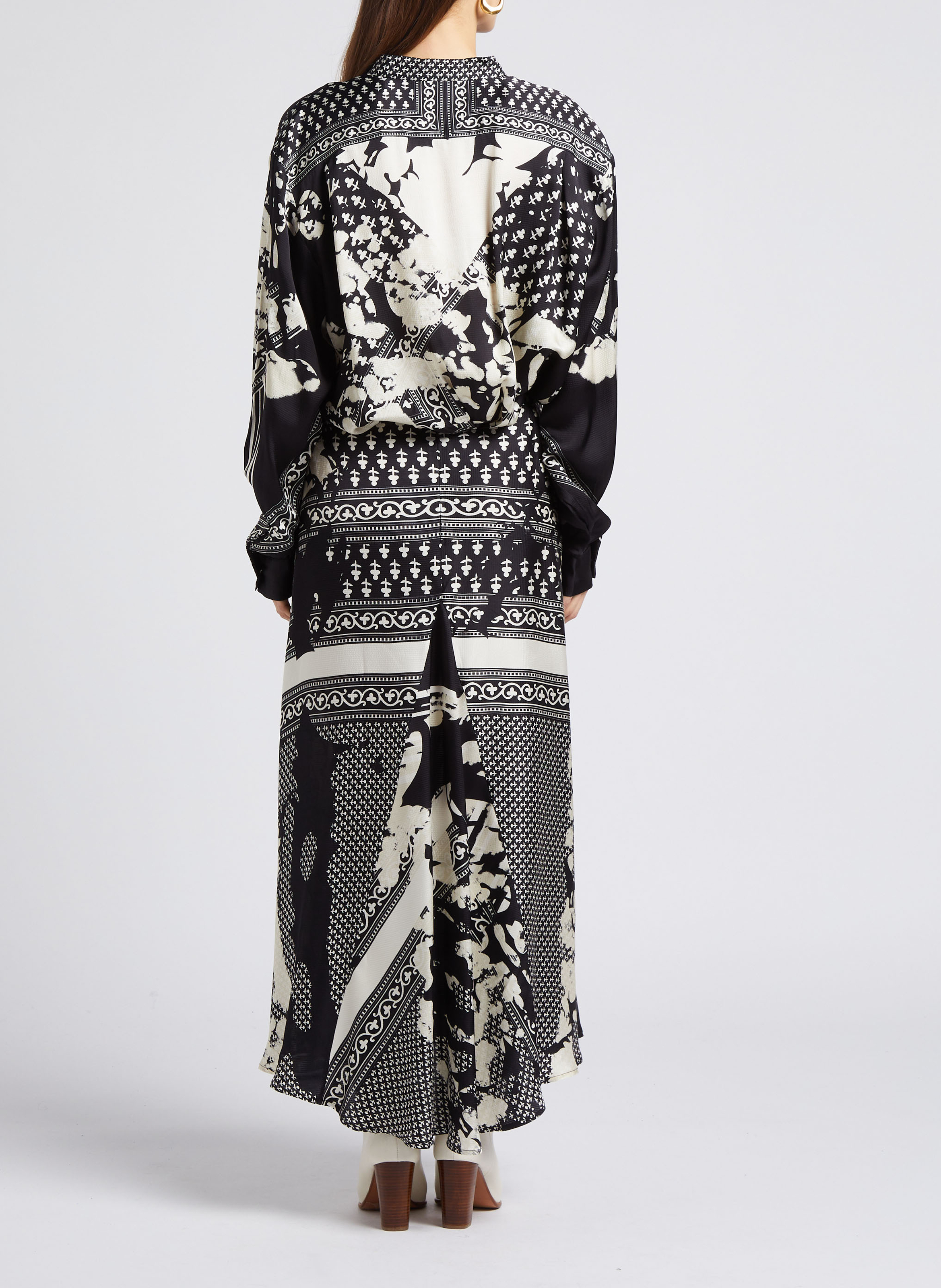 Chemise ample col rond imprimé graphique  MES DEMOISELLES Noir