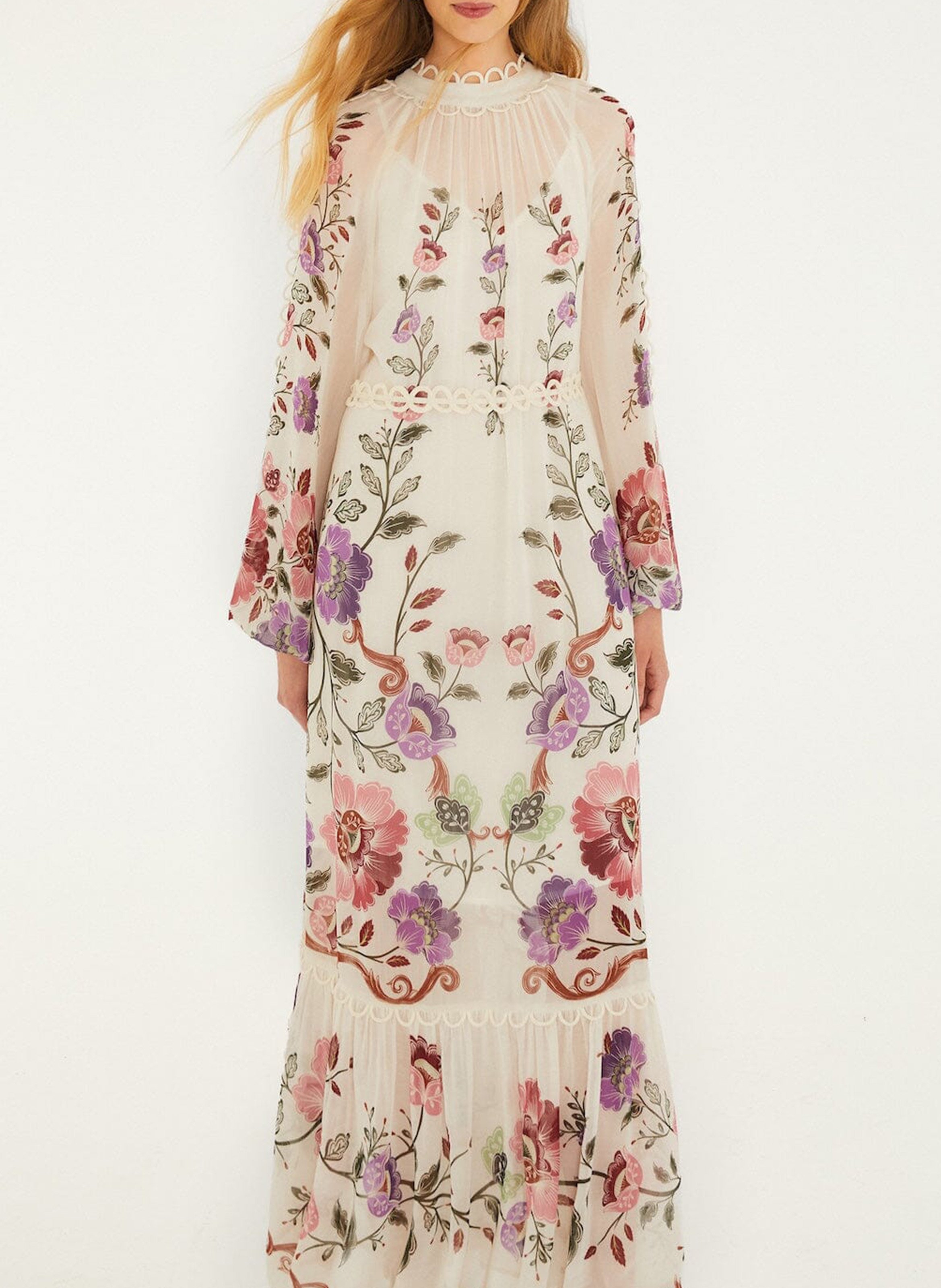 Long high-neck dress FARM RIO Multicolored