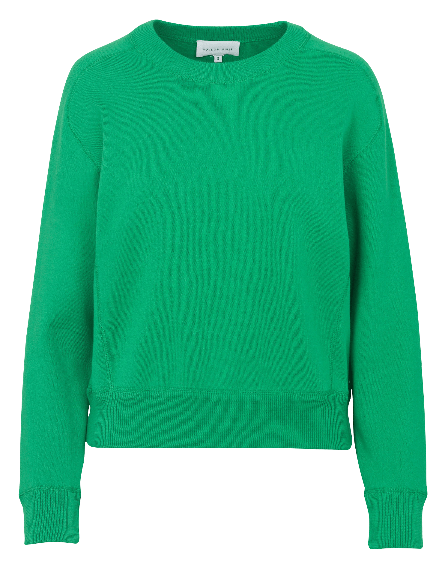 Pull oversize col rond en coton bio MAISON ANJE Vert
