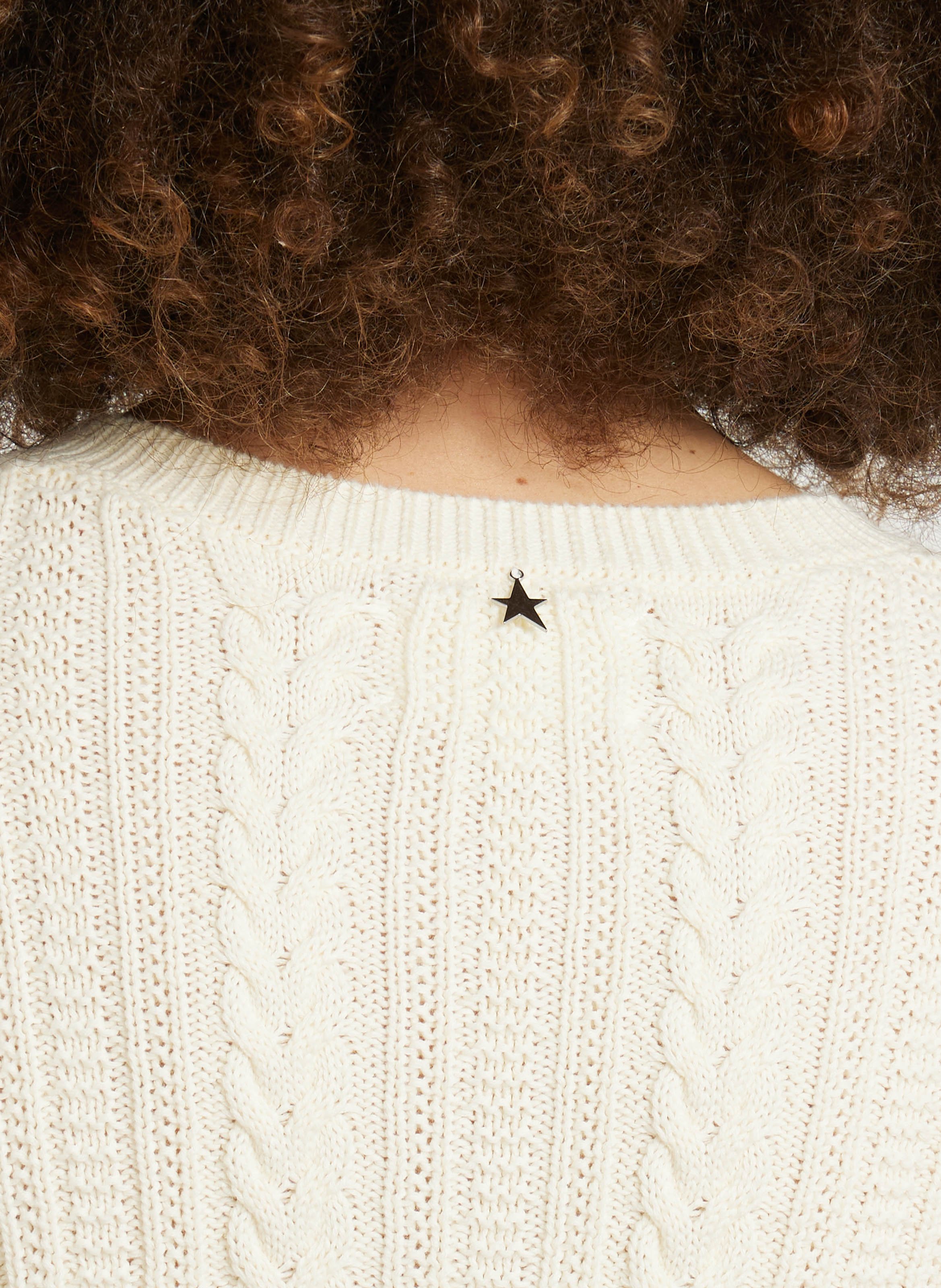 Straight round neck twisted cotton vest SUD EXPRESS Beige