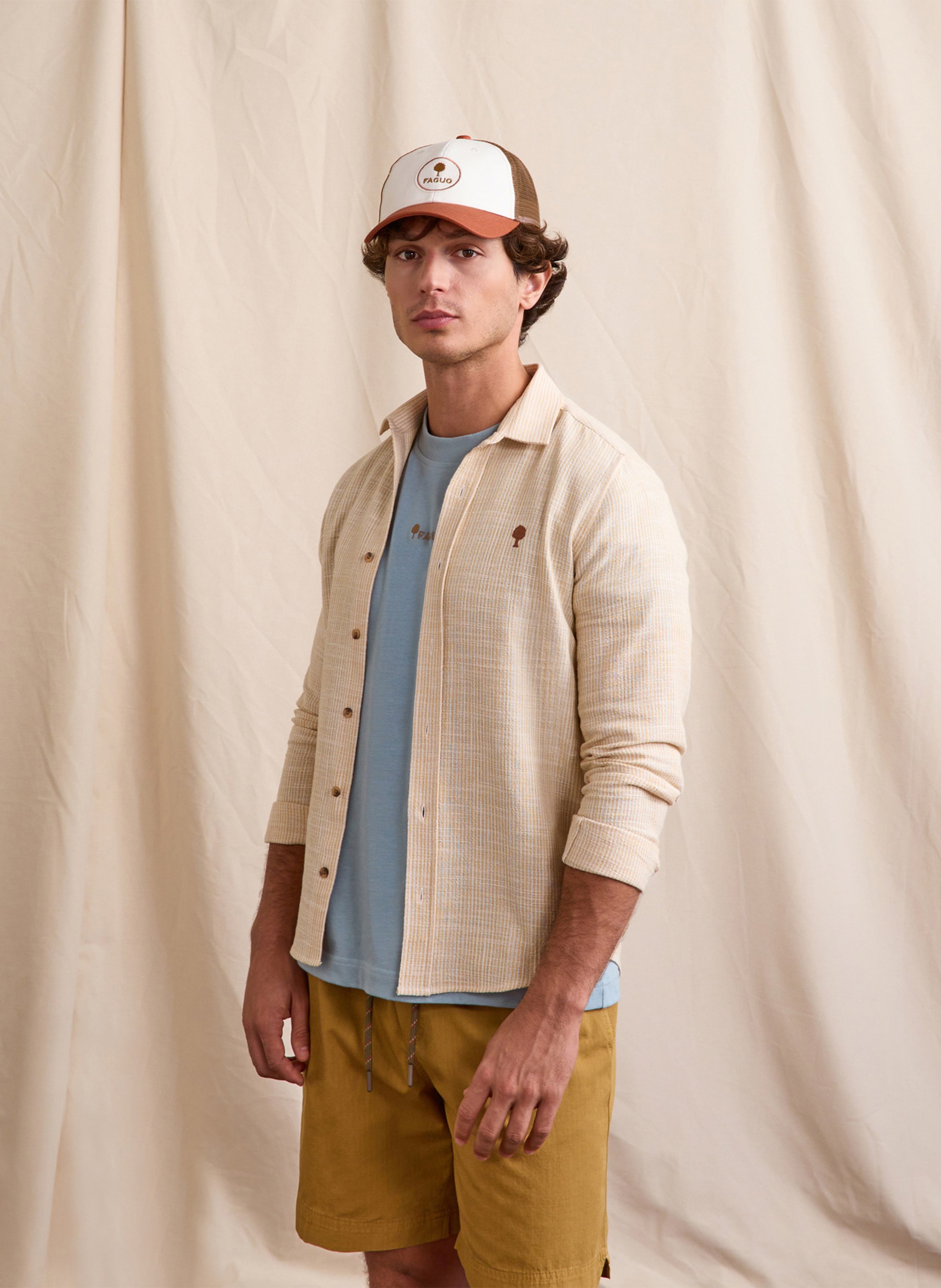 Casquette brodée en coton recyclé FAGUO Rouge