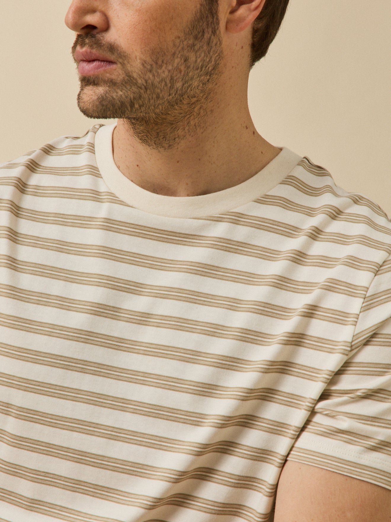 Striped organic cotton t-shirt CYRILLUS Beige